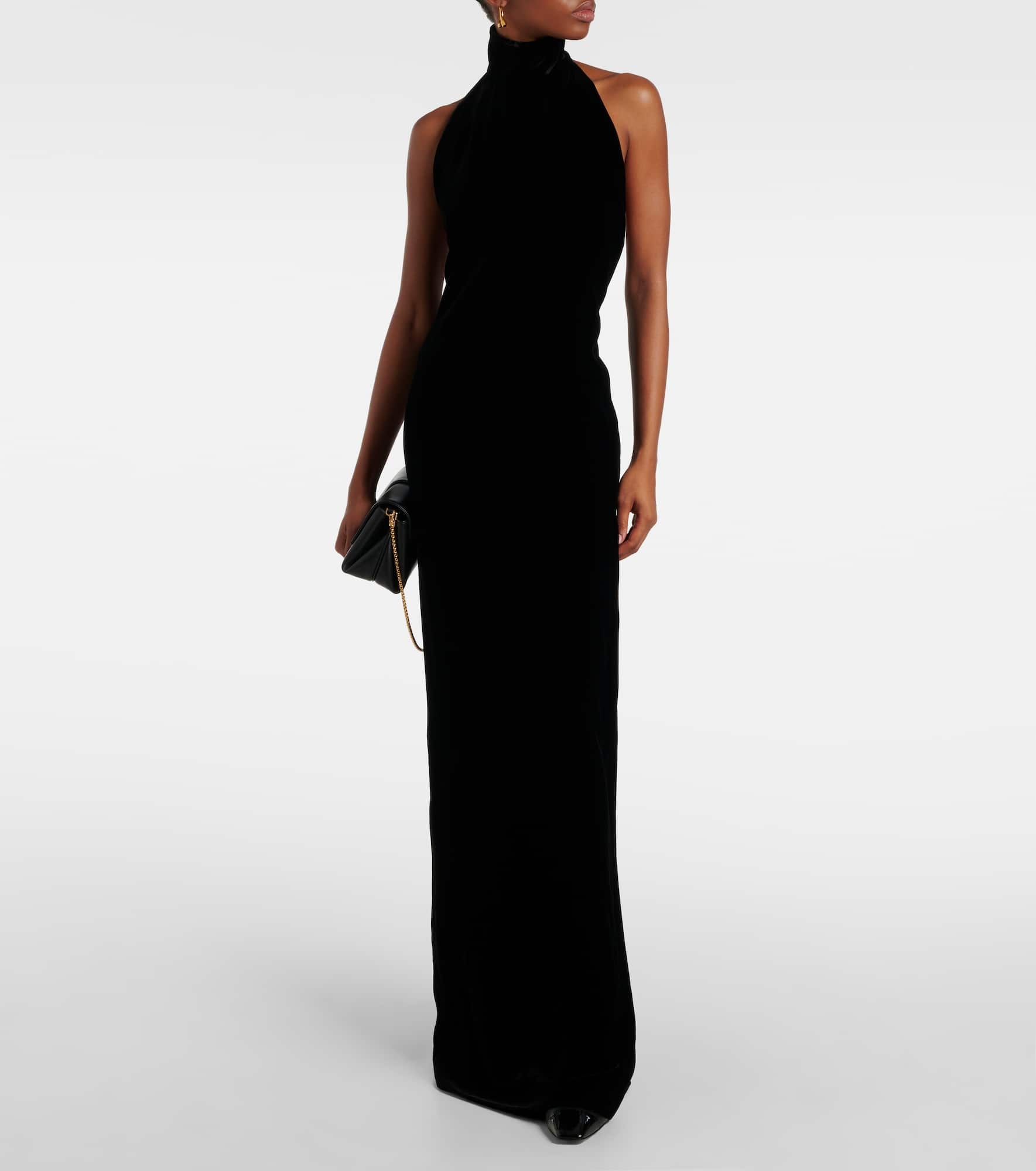 Max Mara ARMIDA Long dress in sateen velvet | REVERSIBLE
