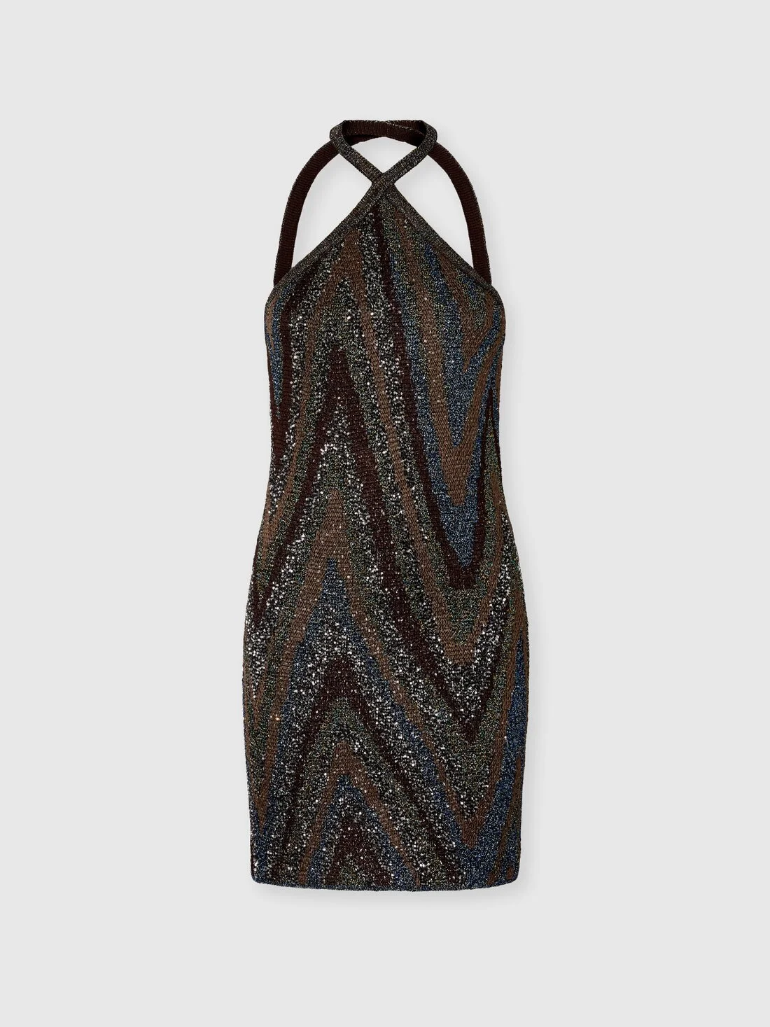 Mini dress with criss-cross back neckline - 1