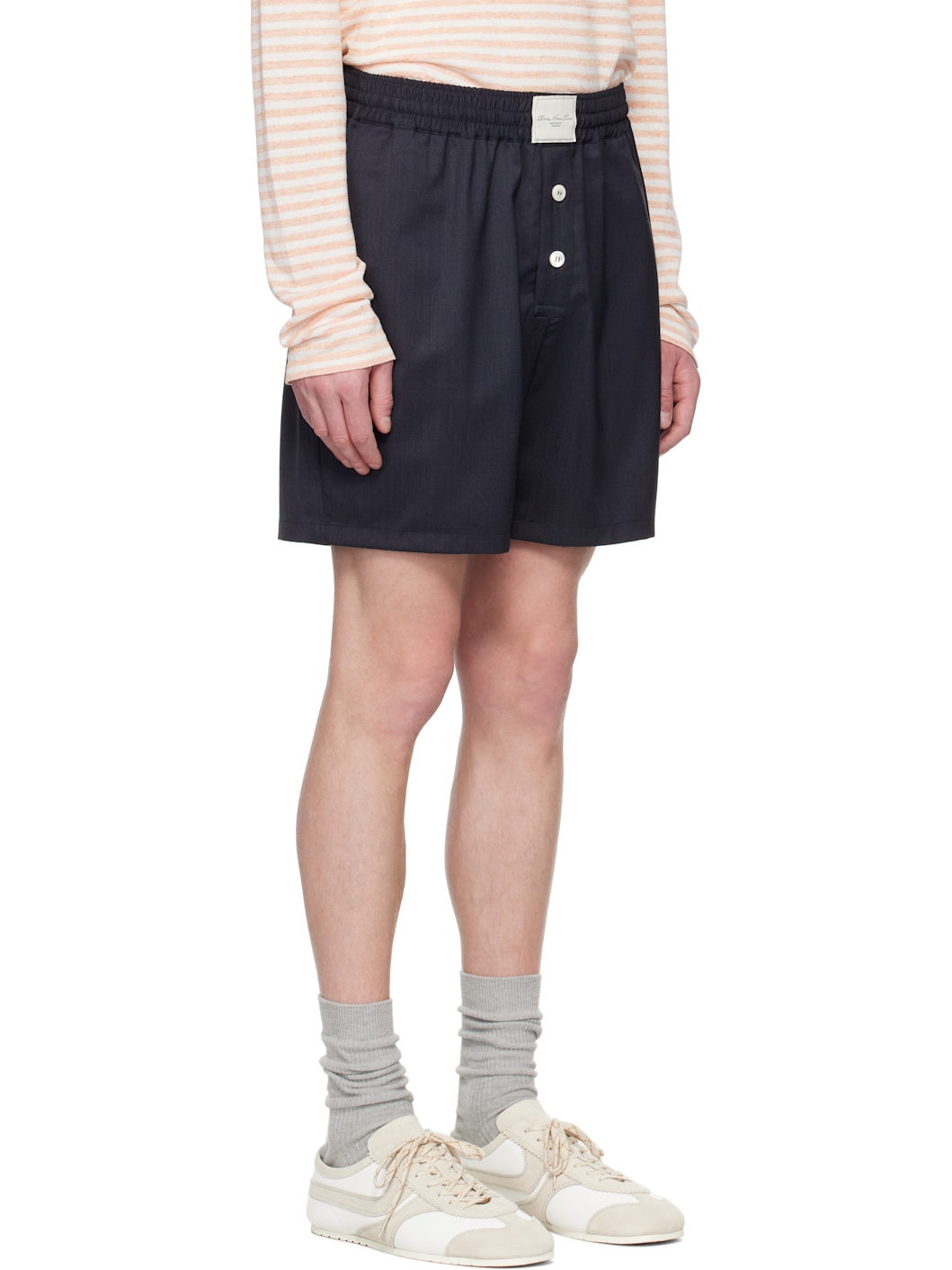 Gray Twill Pajama Shorts - 2