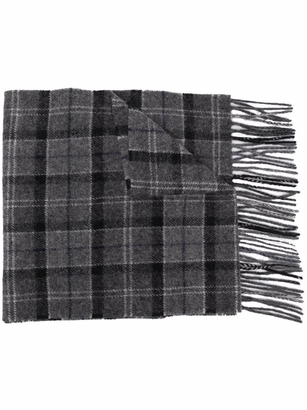 checked wool scarf - 1