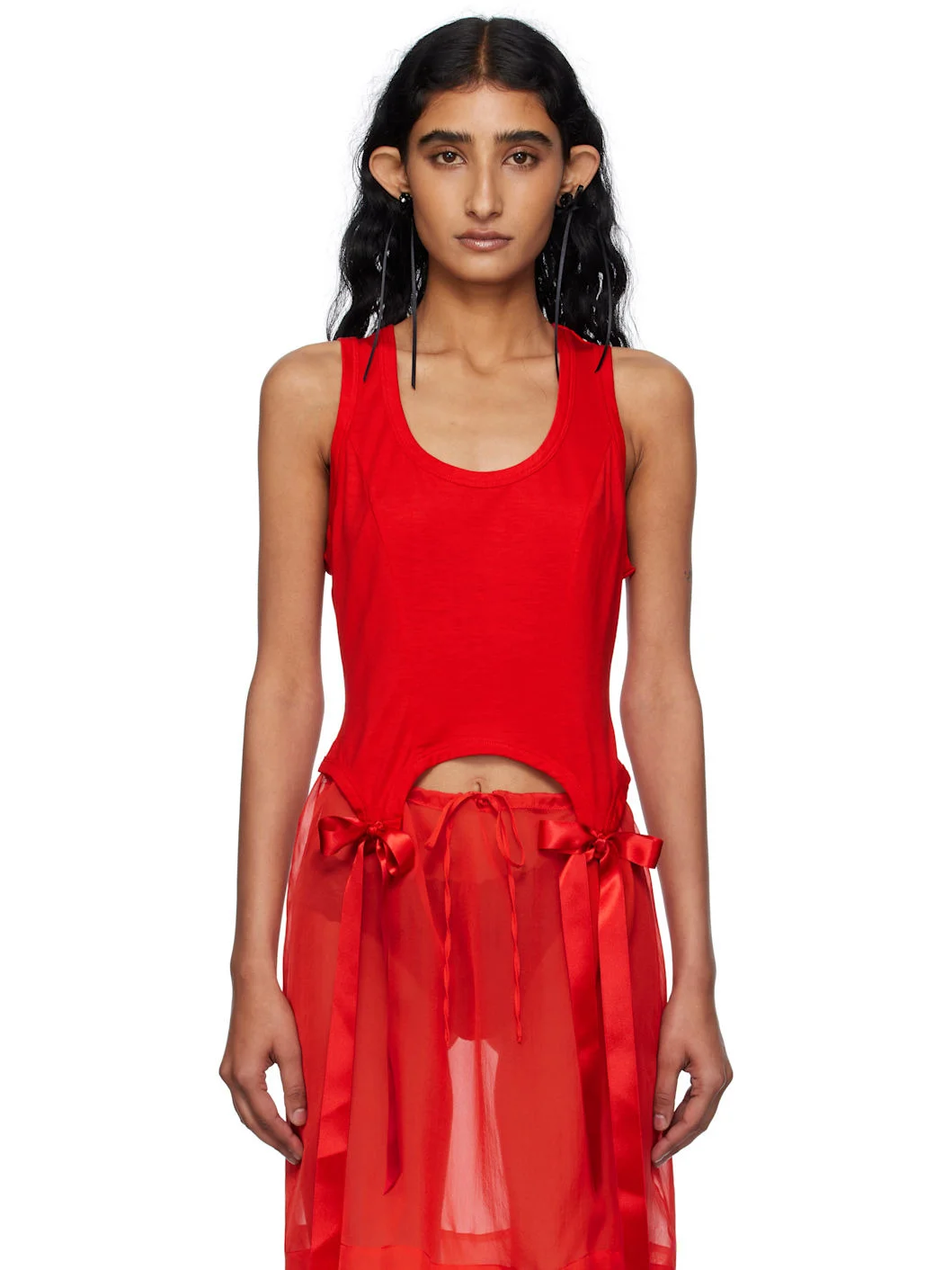 Red Bow Tail Easy Tank Top - 1