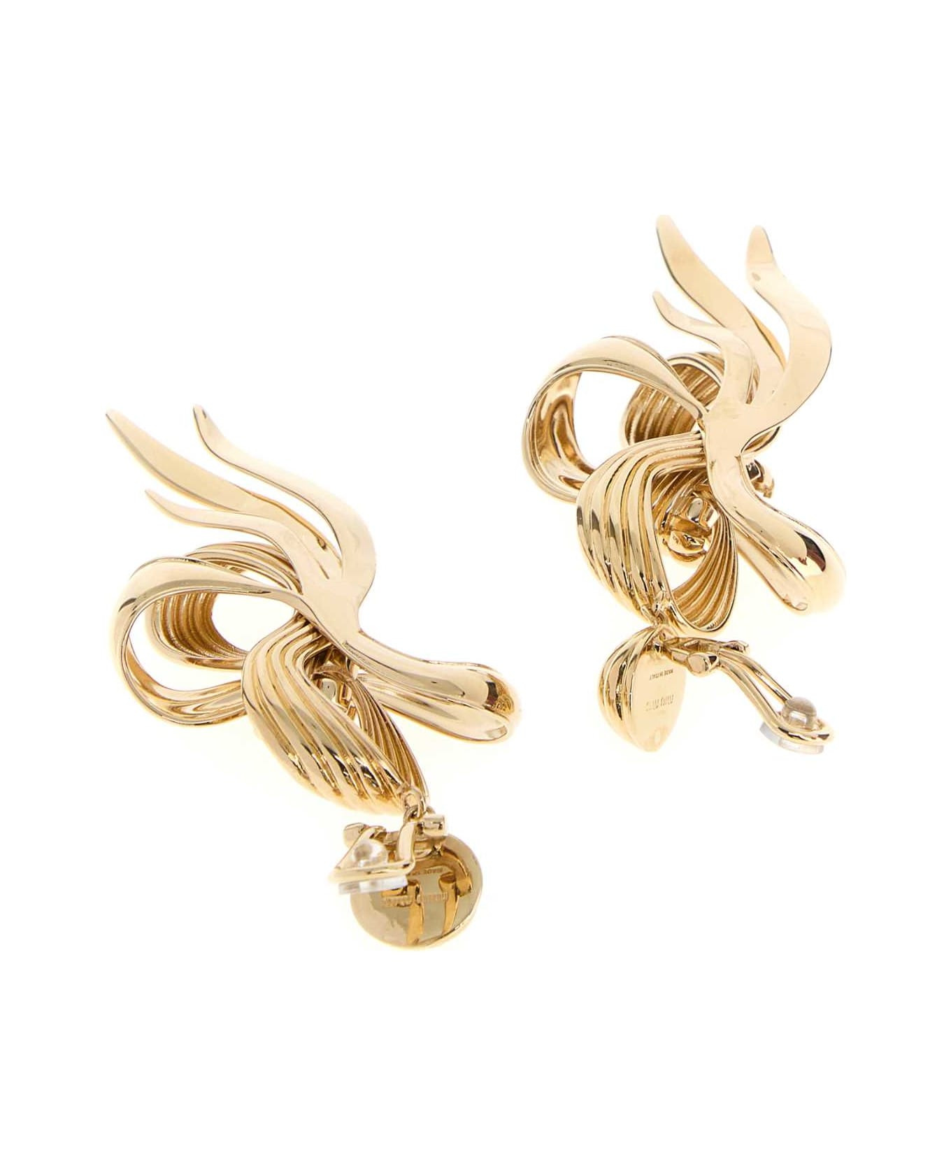 Gold Metal Earrings - 3