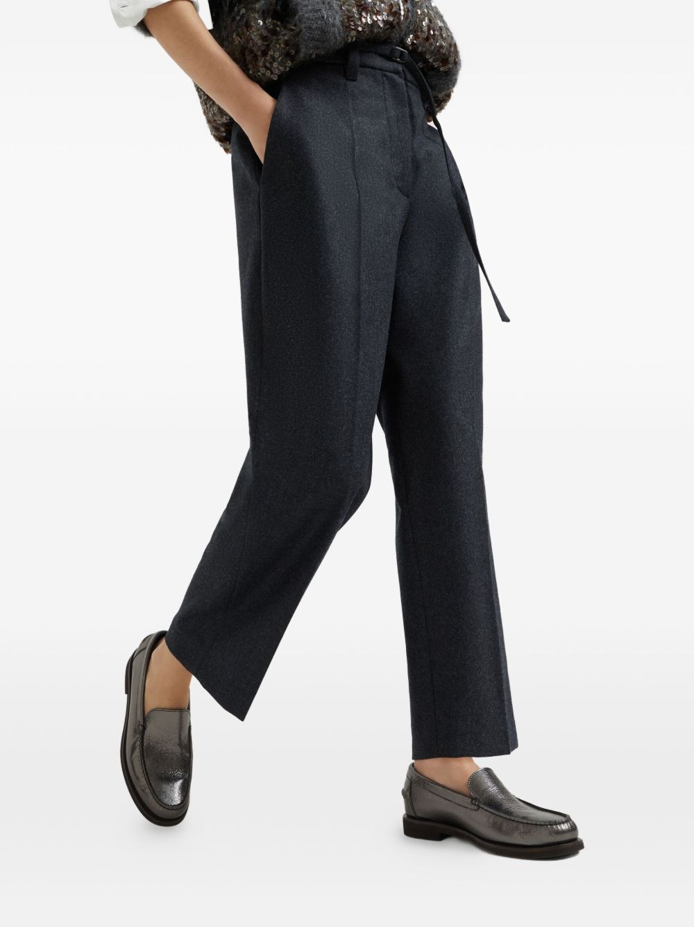 wool belted-trousers - 3