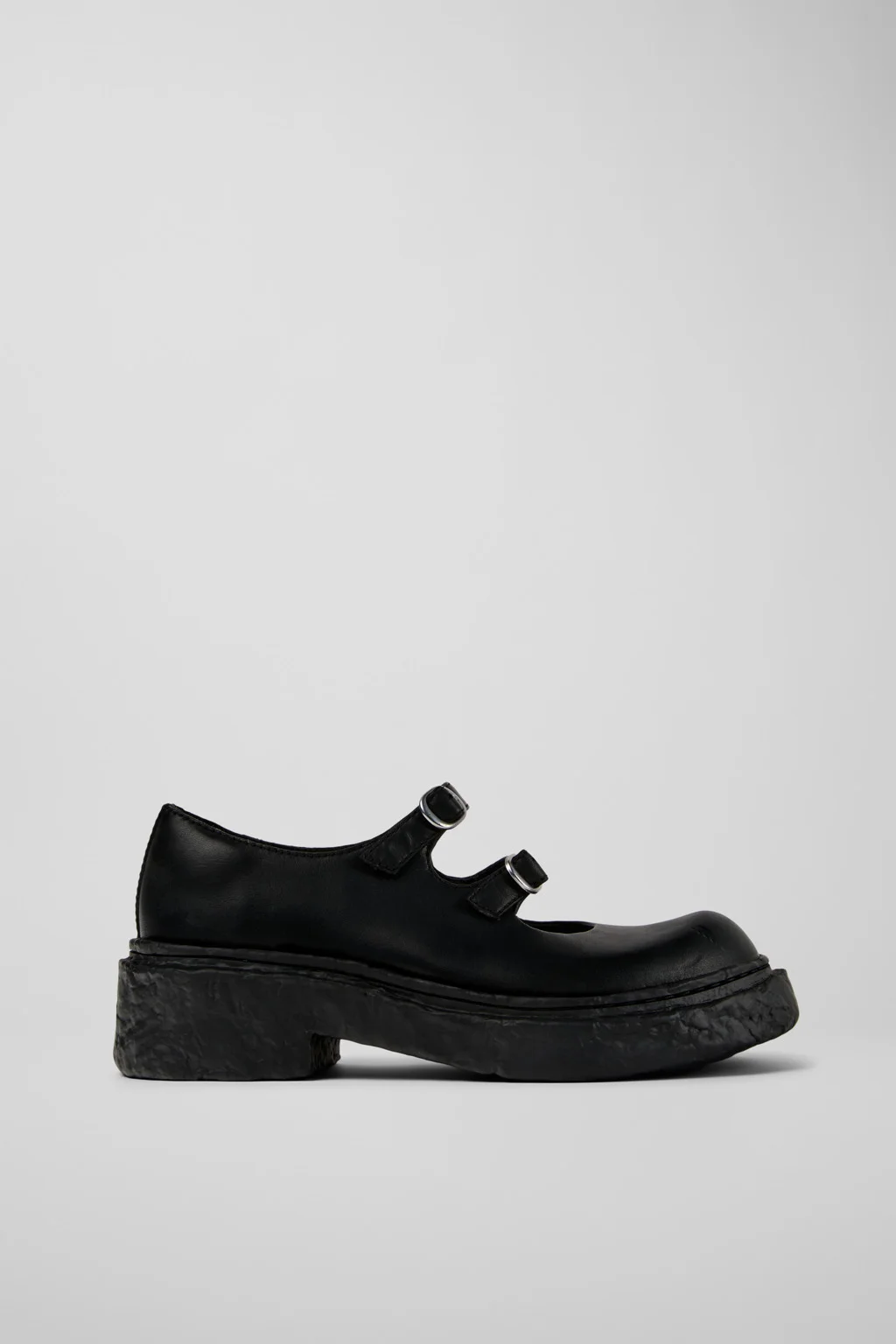 Black Leather Mary Janes - 1
