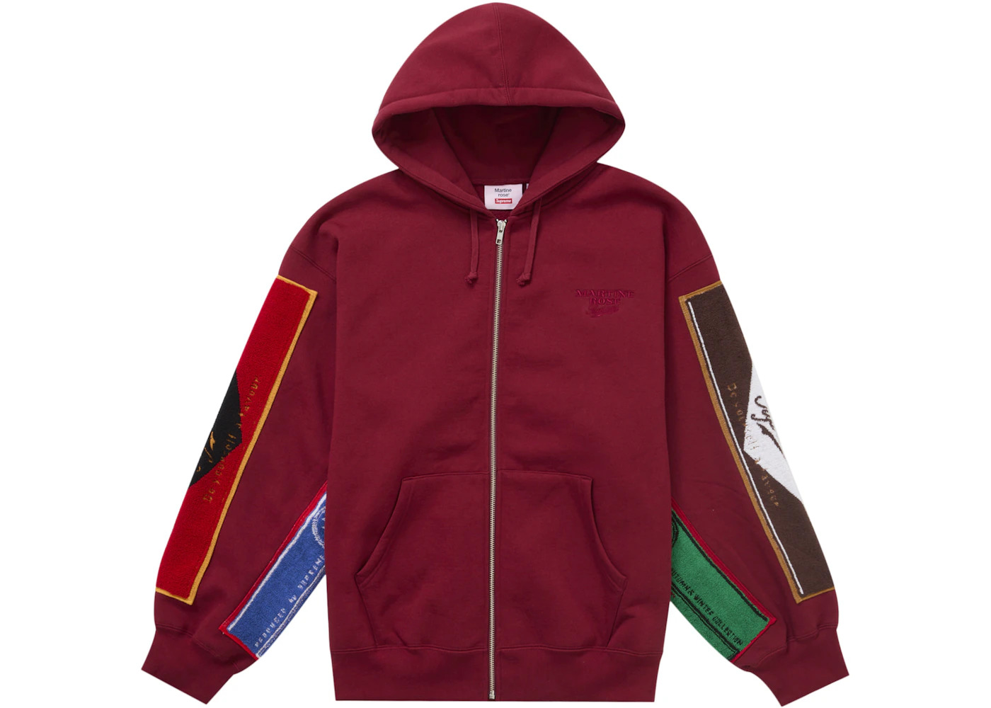 Supreme Martine Rose Towel Zip Up Hooded Sweatshirt Cardinal - 2