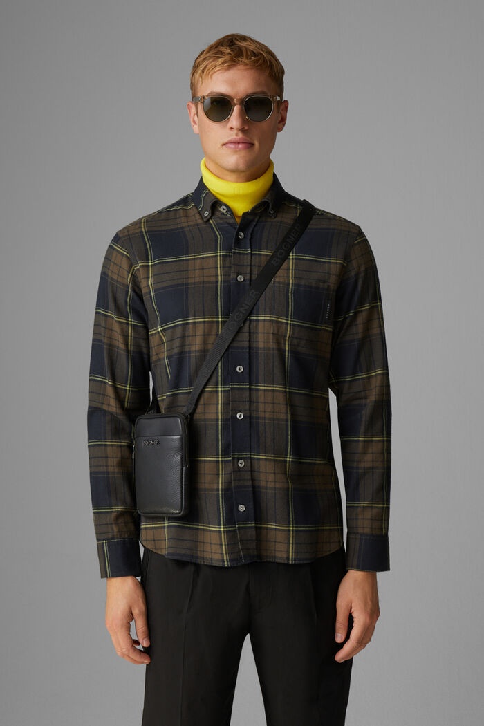 Timt flannel shirt in Black/Khaki - 2
