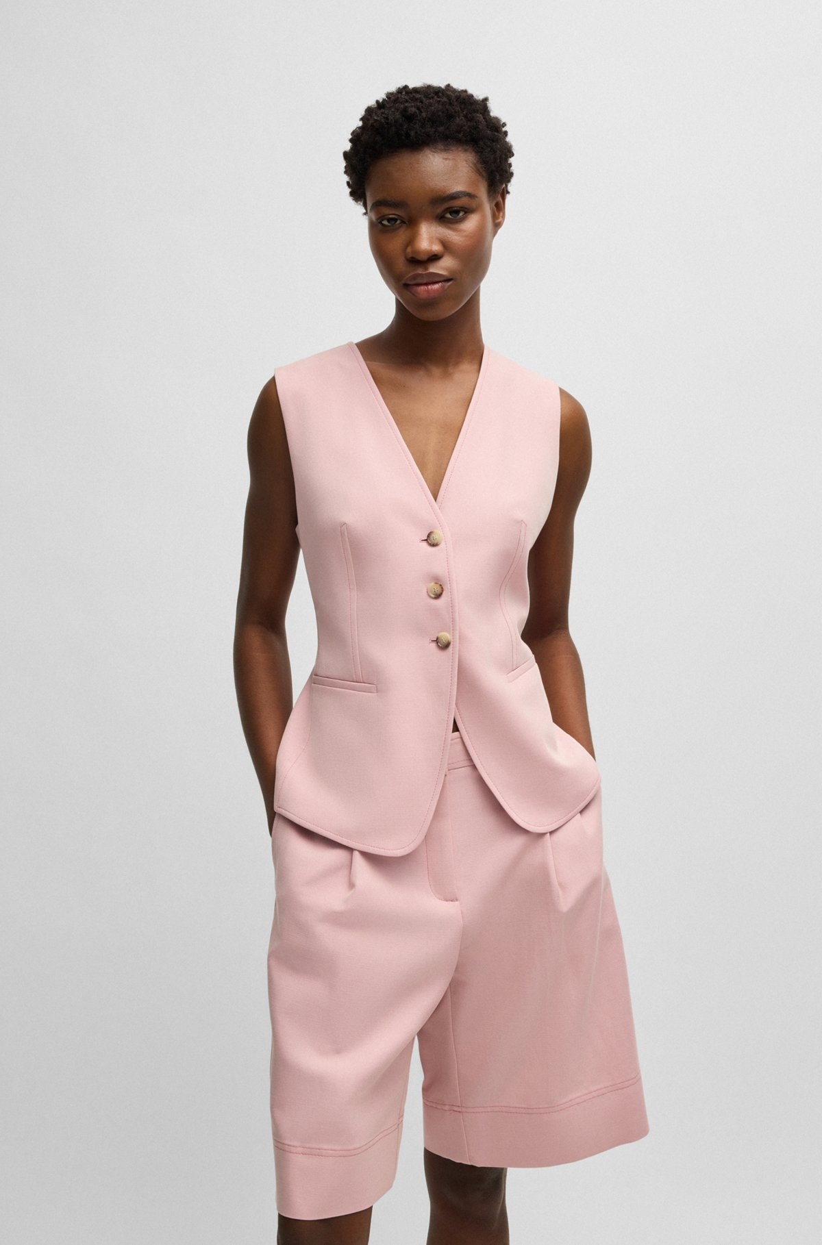 SINGLE-BREASTED WAISTCOAT WITH ADJUSTABLE STRAP - 2
