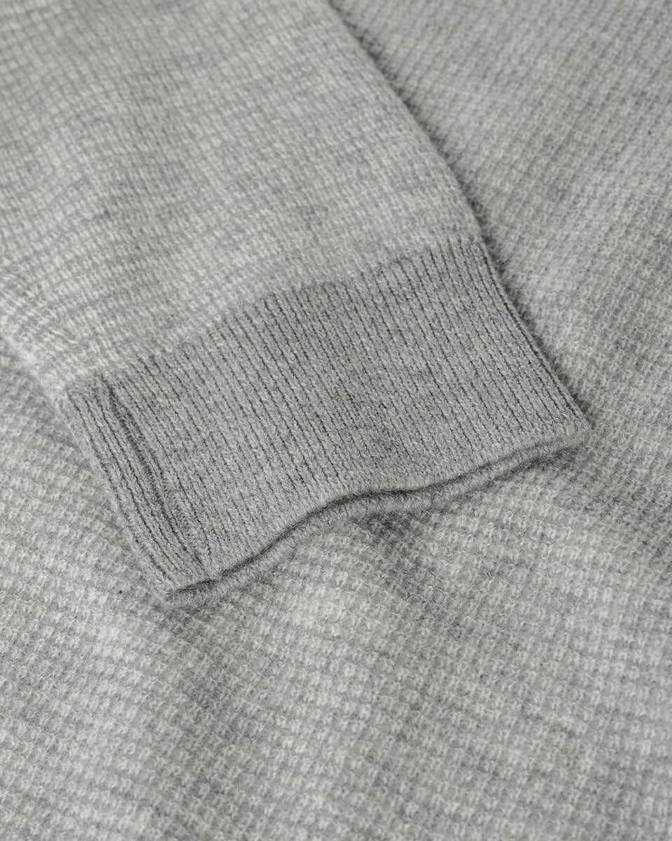 Waffle Stitch Grey Cashmere Jumper - 6