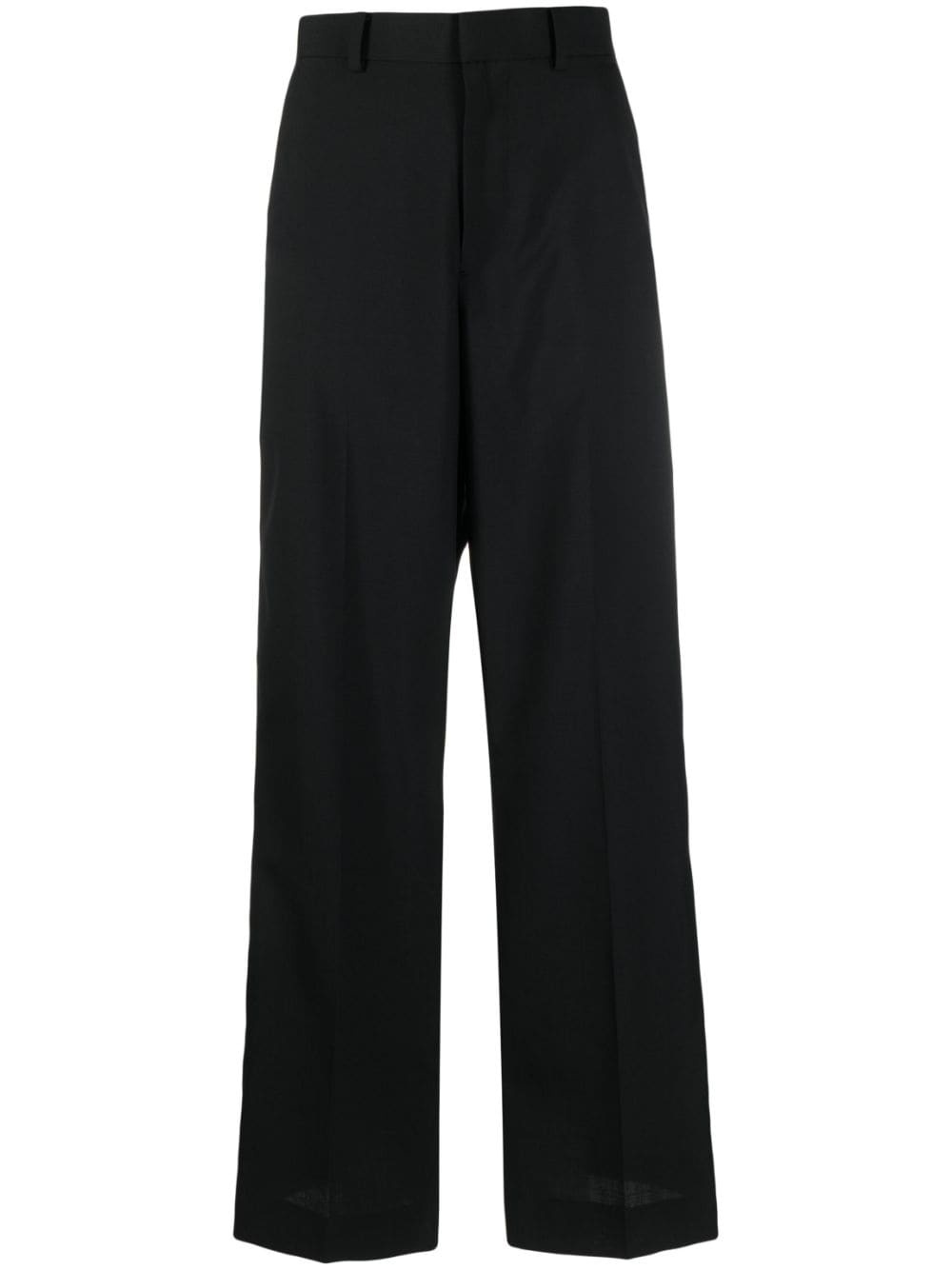 satin-trim high-waisted trousers - 1