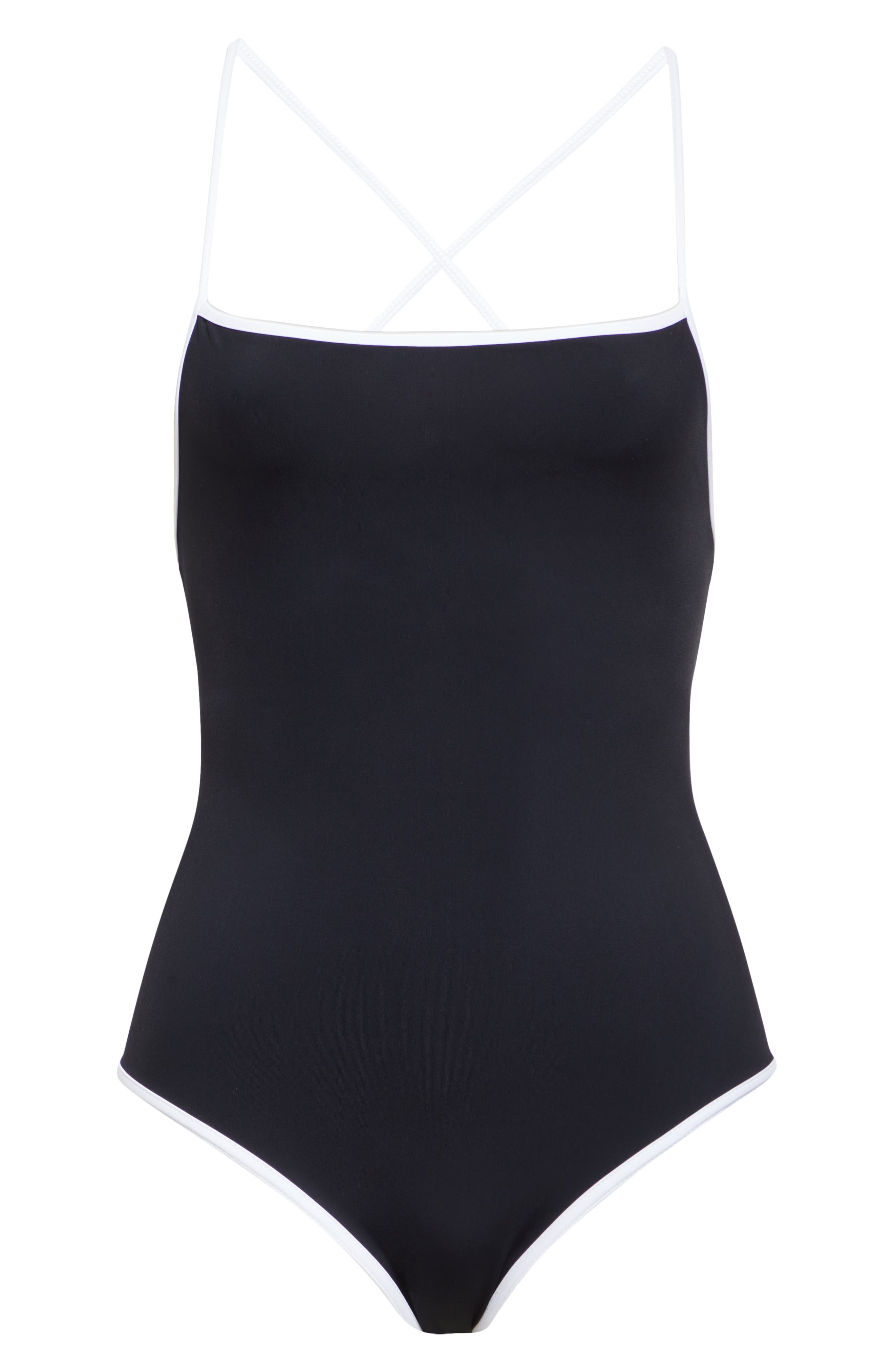LOULOU DE SAISON Itak One-Piece Swimsuit in Black/Ivory at Nordstrom - 6