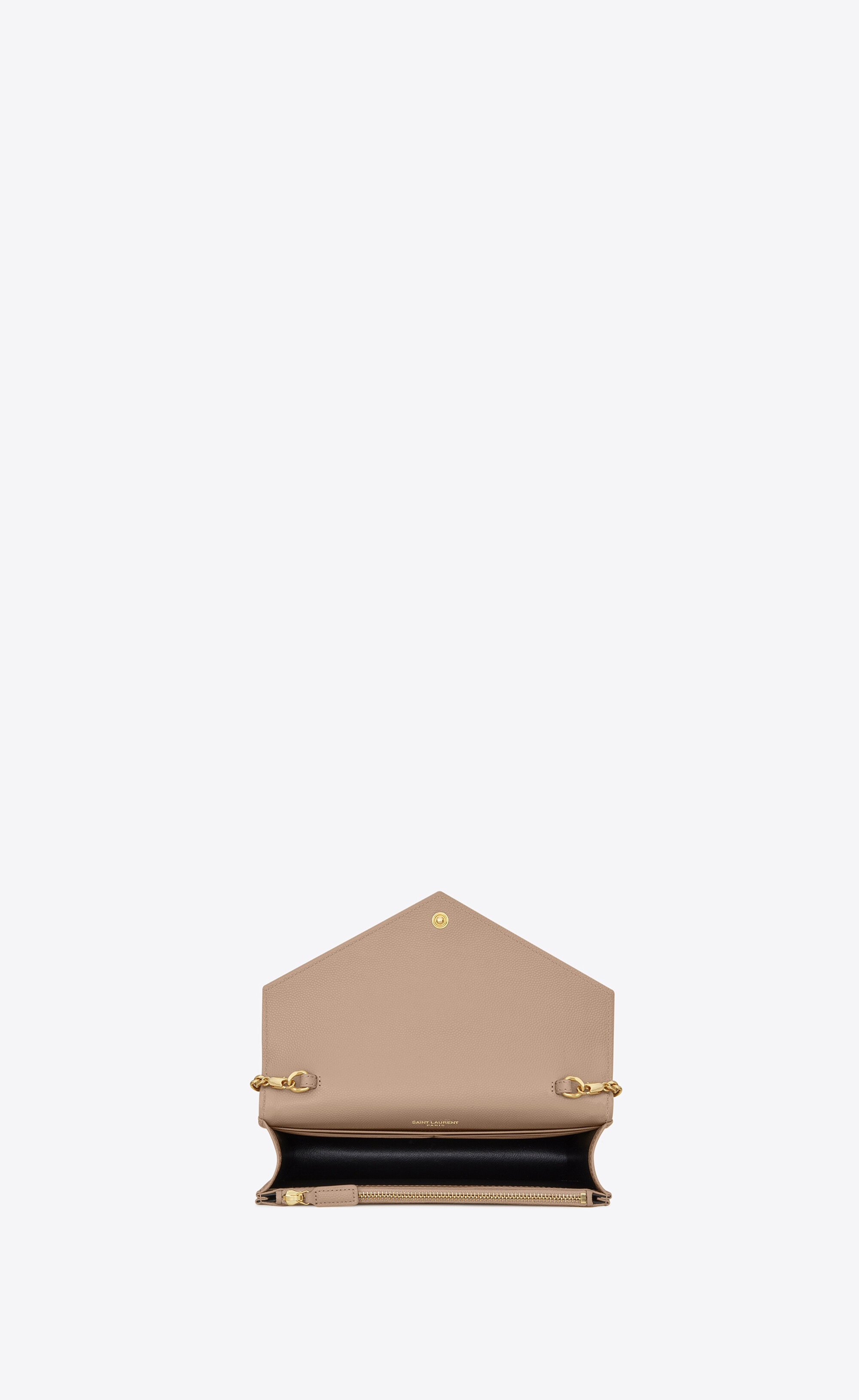 cassandre saint laurent matelassé envelope chain wallet in grain de poudre embossed leather - 5