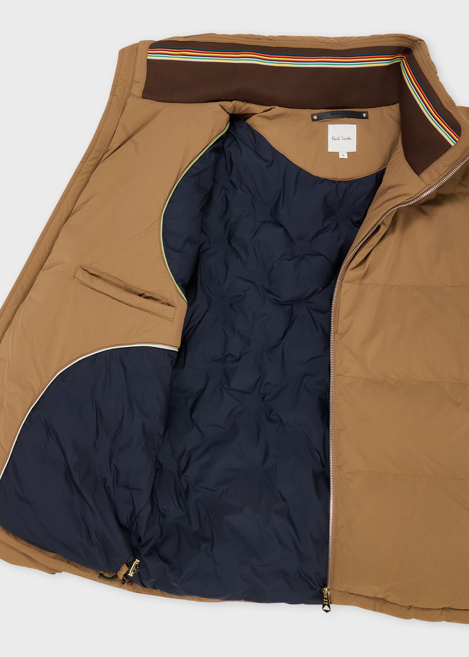 Tan Down Jacket with Detachable Hood - 4