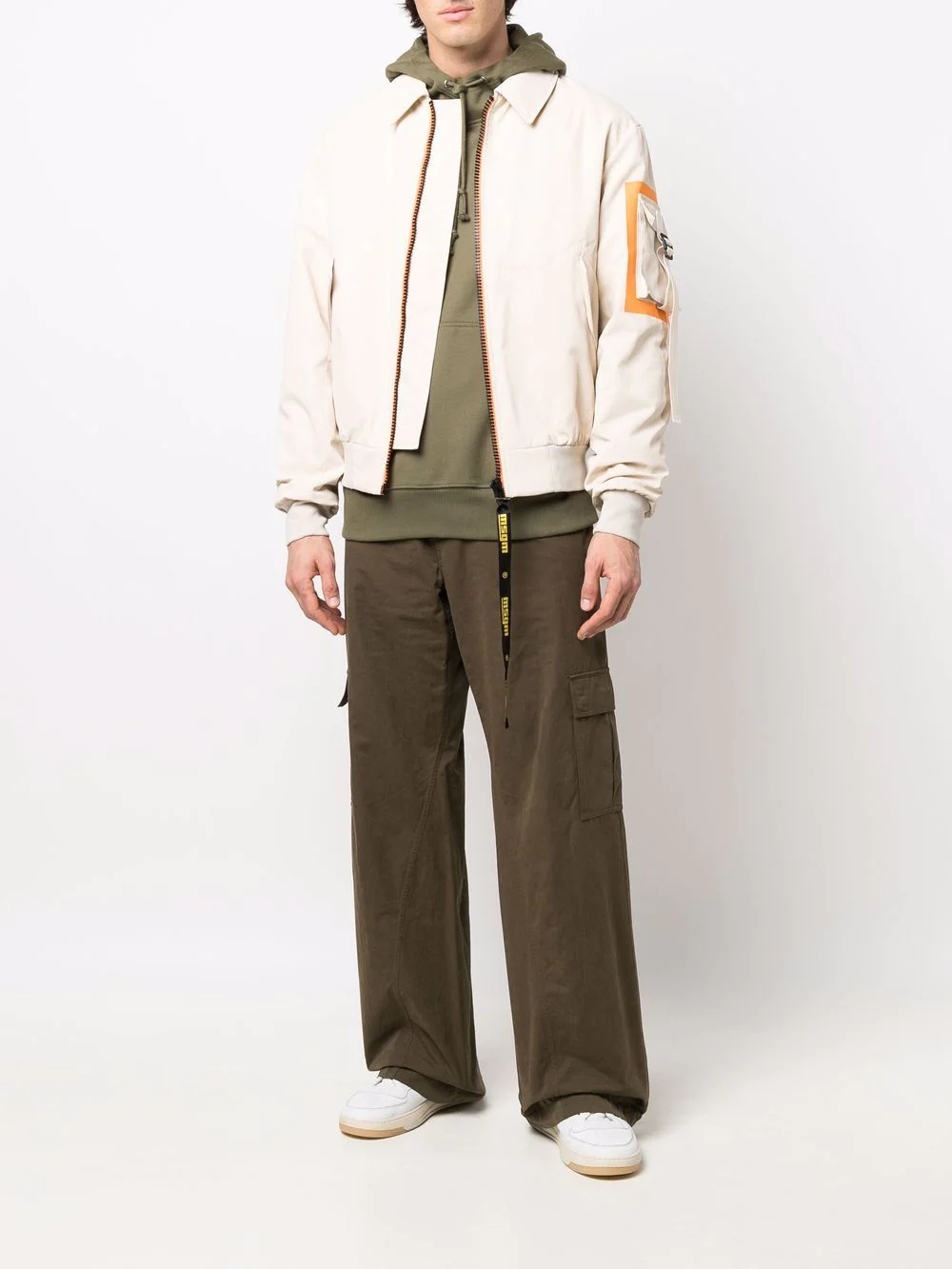 cargo-pocket bomber jacket - 2