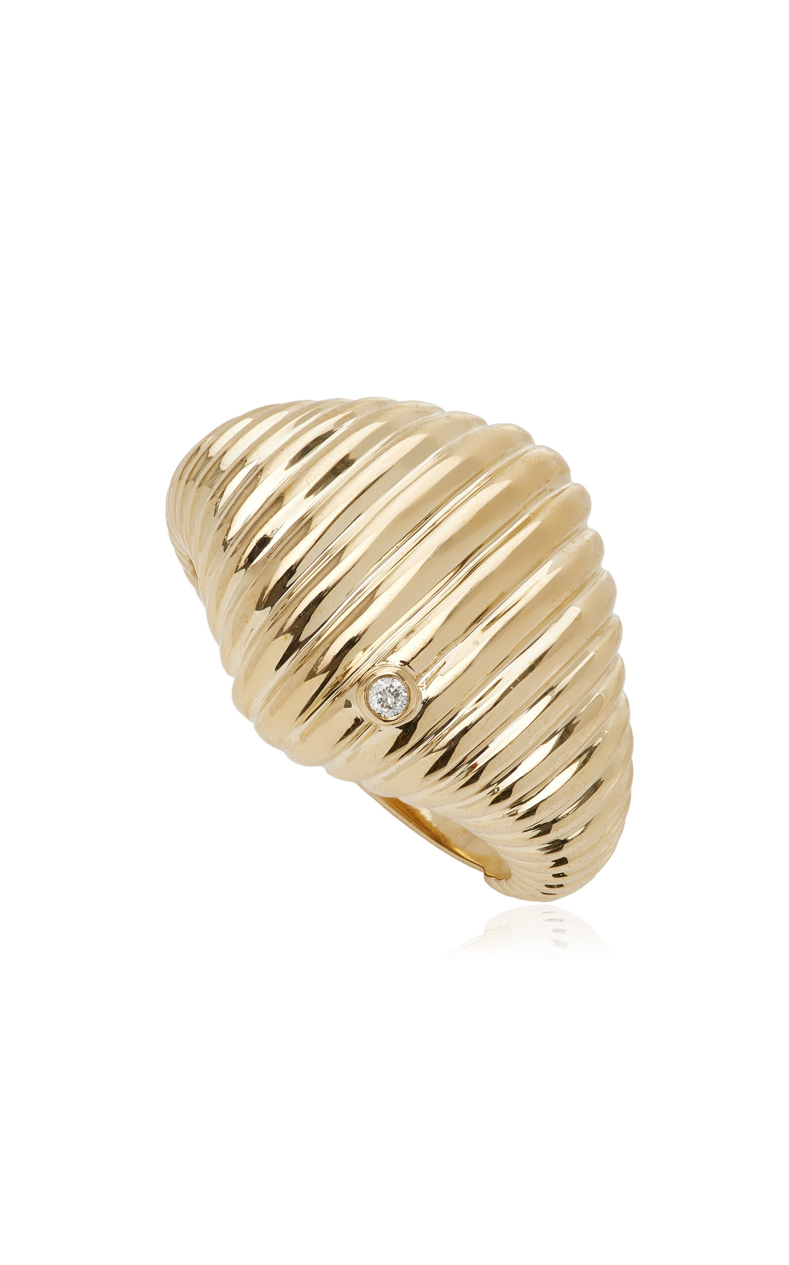 Berlingot 9K Yellow Gold Diamond Signet Ring gold - 3