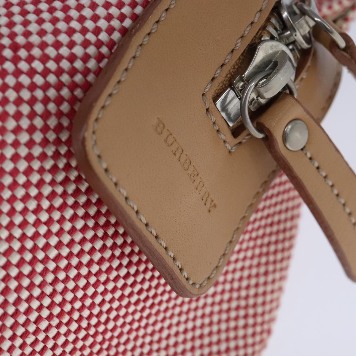 Burberry Hand Bag Canvas Red - 10