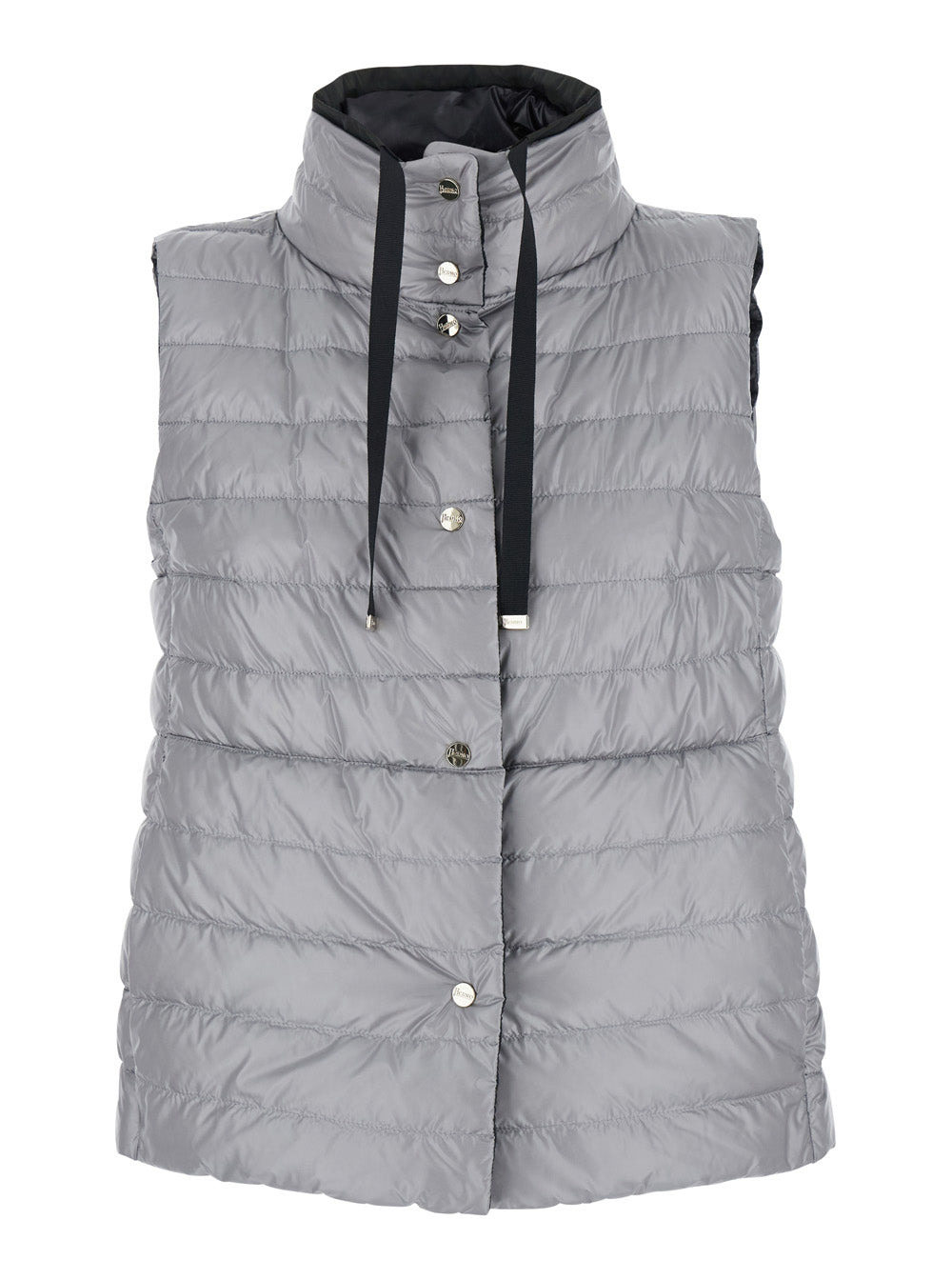 Herno Women Black Reversible Sleeveless Vest With High Drawstring Neck In Tech Fabric Woman - 4