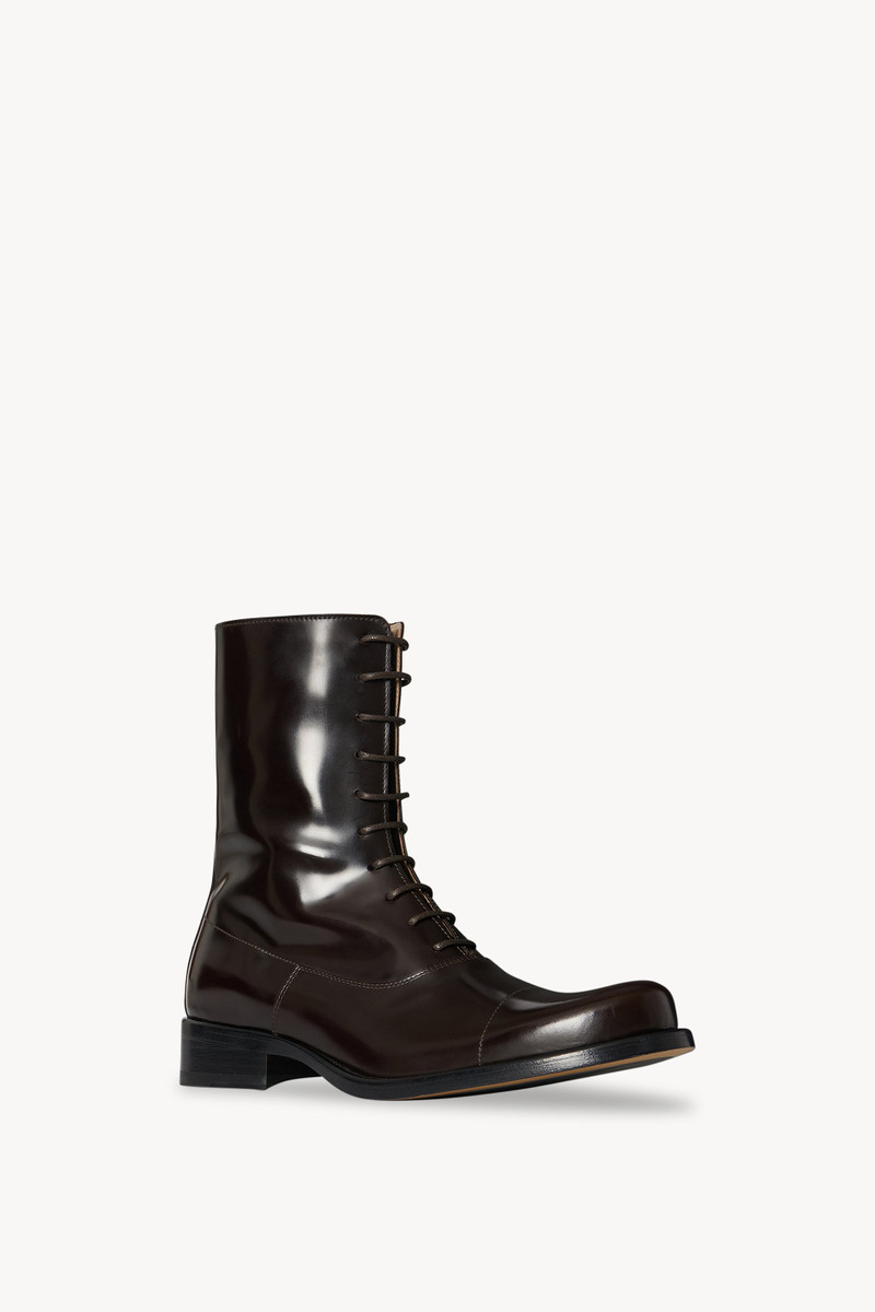 The Row Kai Lace Up Boot in Leather outlook