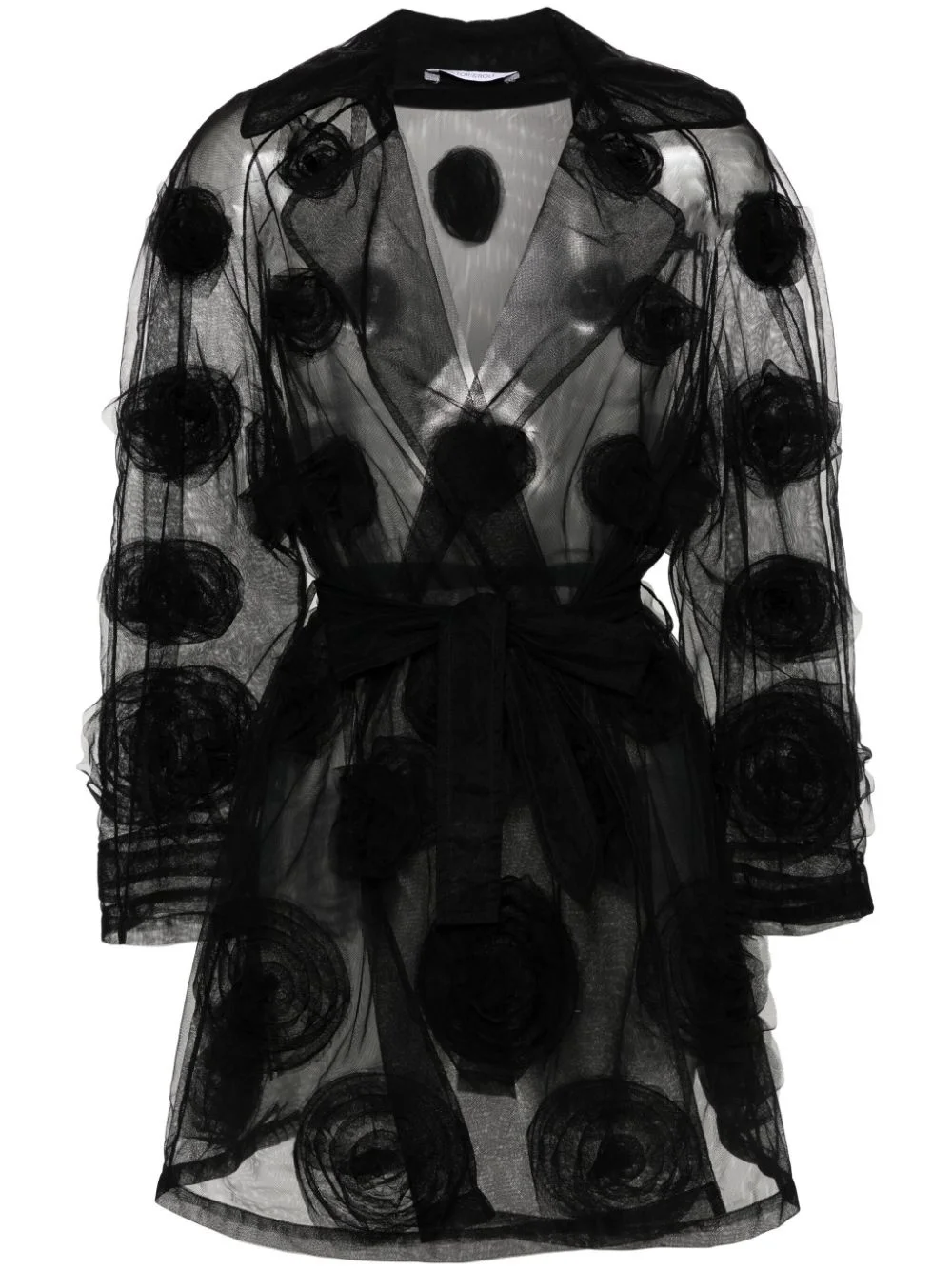 tulle floral-appliqué blazer - 1