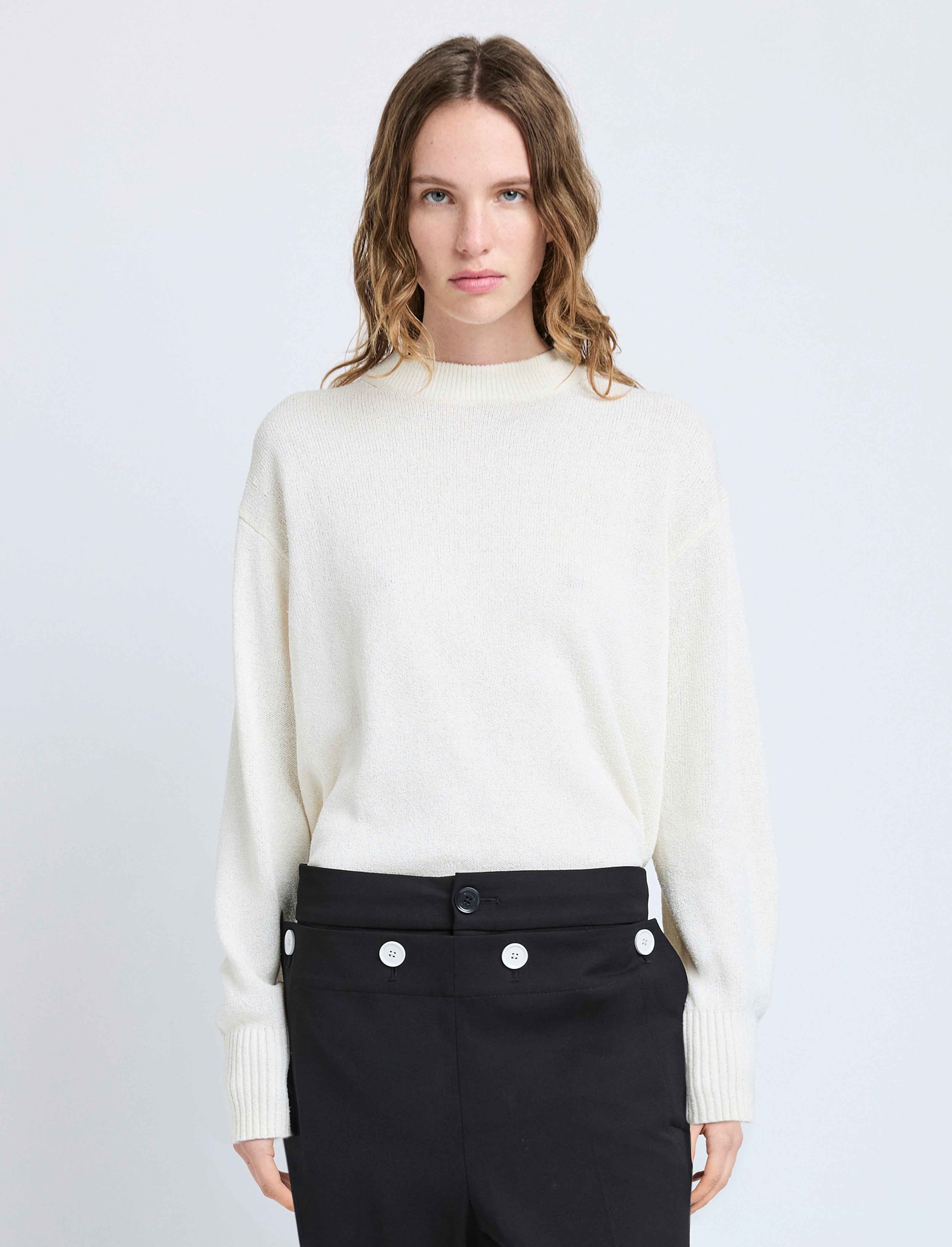 Corri Sweater in Silk Cotton Crepe Knit - 2