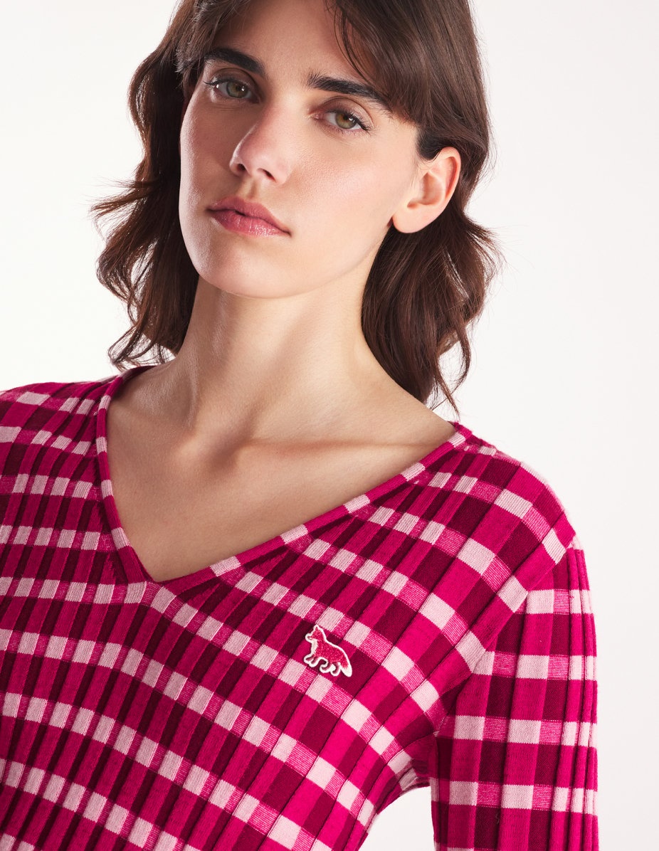 CHECKED RIBBED JUMPER - 4