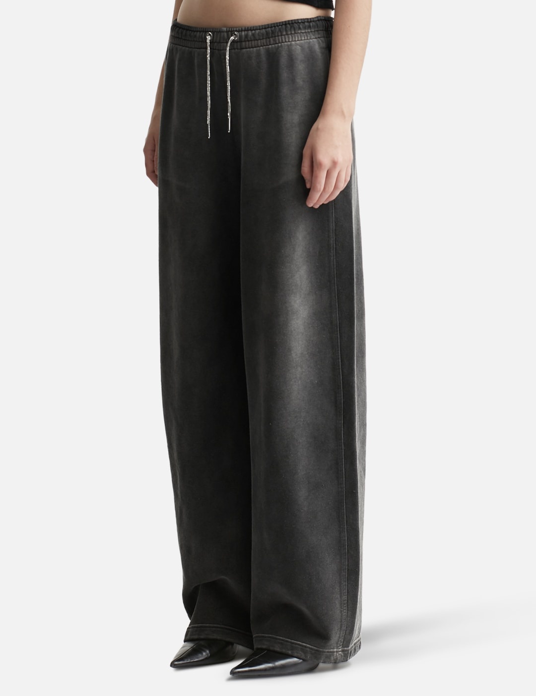 RHINESTONE DRAWCORD TRACK PANTS - 2