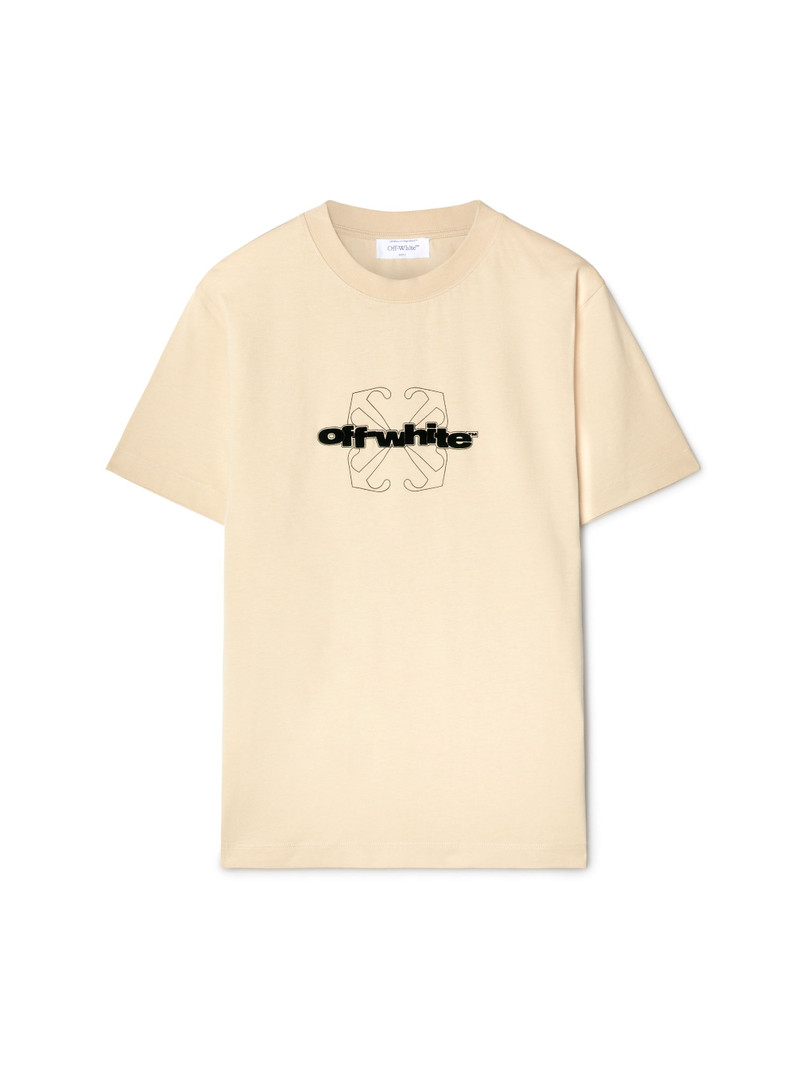Beige Flock Arrow Slim S/s Tee - 1