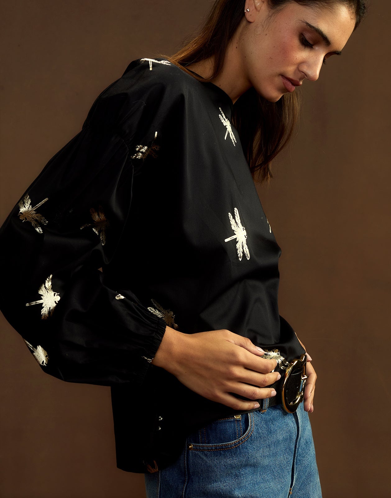 Geneva Gold Foil Blouse - 5