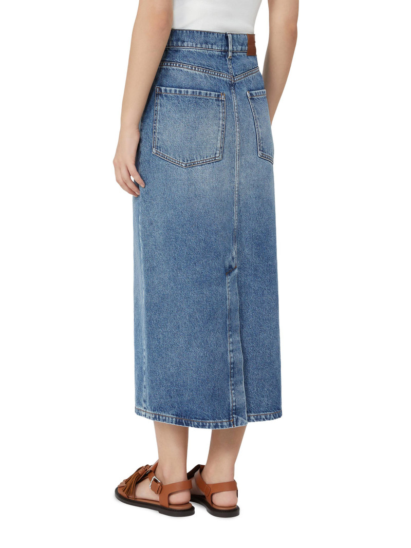Women's Cotton Denim Skirt - Navy 4