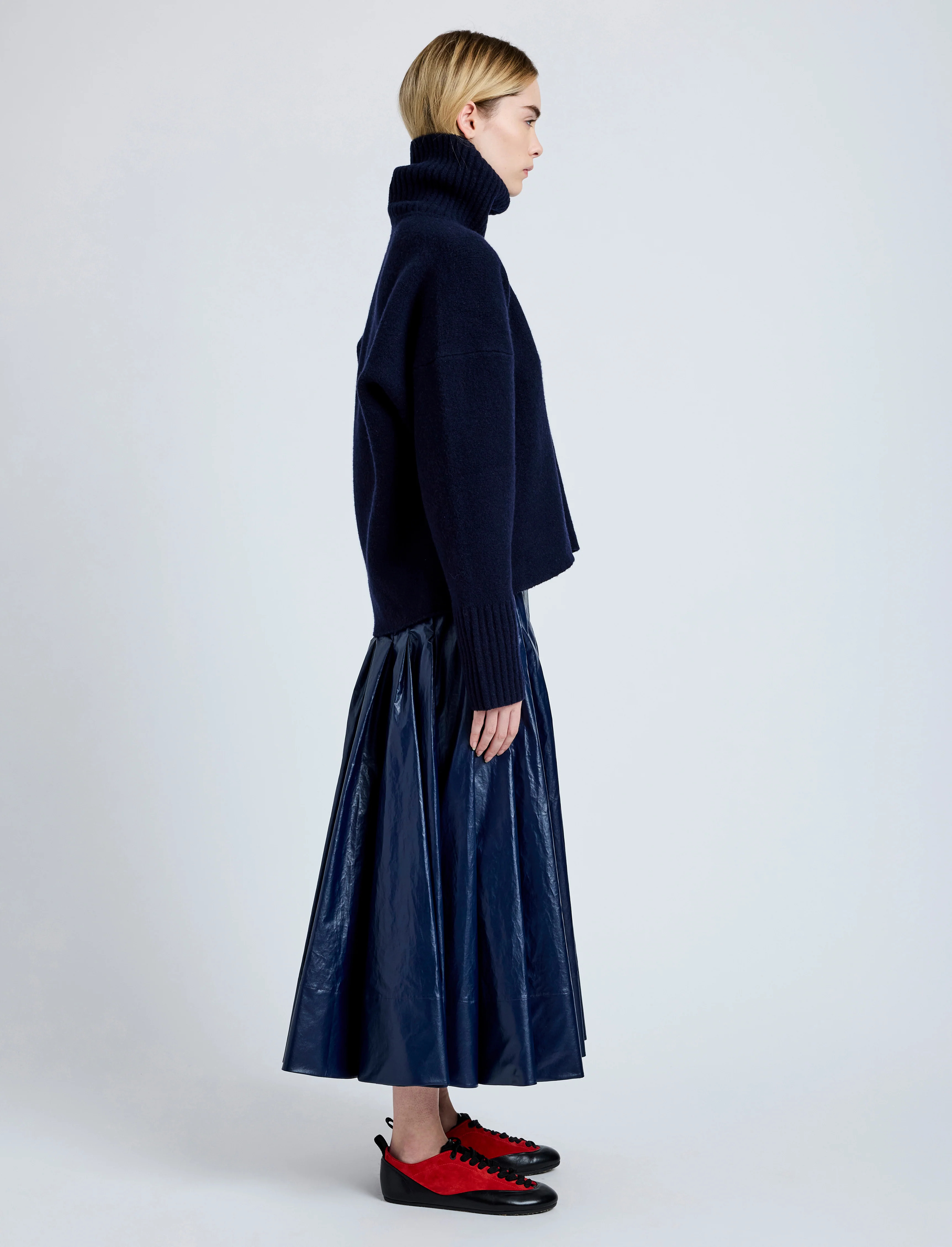Petra Skirt in Lacquered Cotton - 3