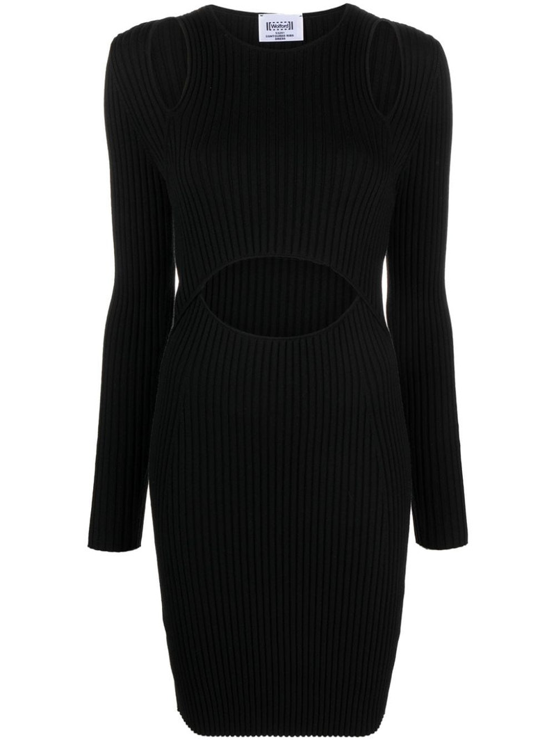 x Simkhai contoured ribbed-knit minidress 1