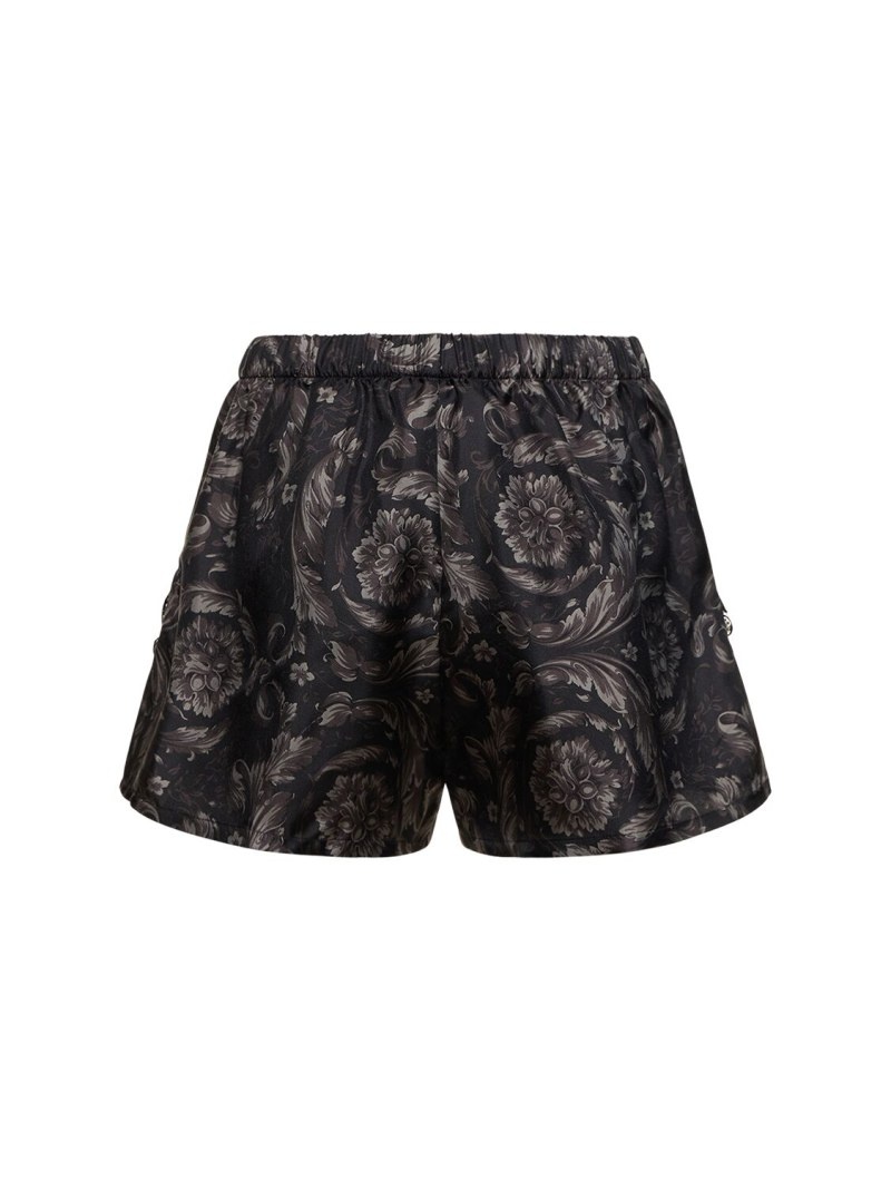 Barocco print silk twill pajama shorts - 3