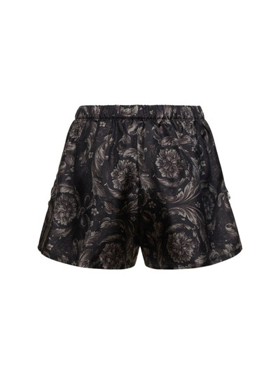 VERSACE Barocco print silk twill pajama shorts outlook