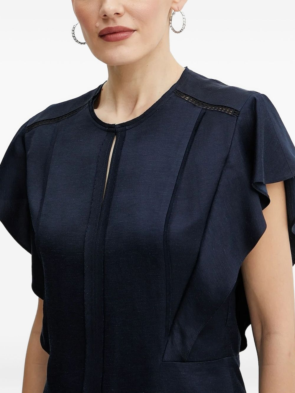 keyhole ruffle-sleeve top - 3