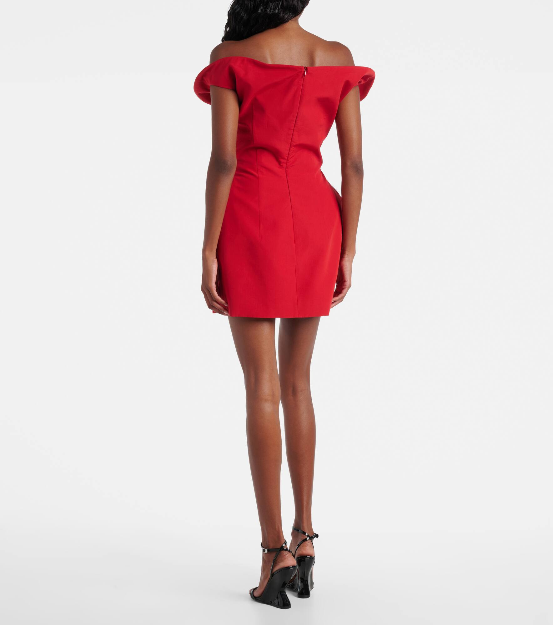 Asymmetric cotton-blend minidress - 3