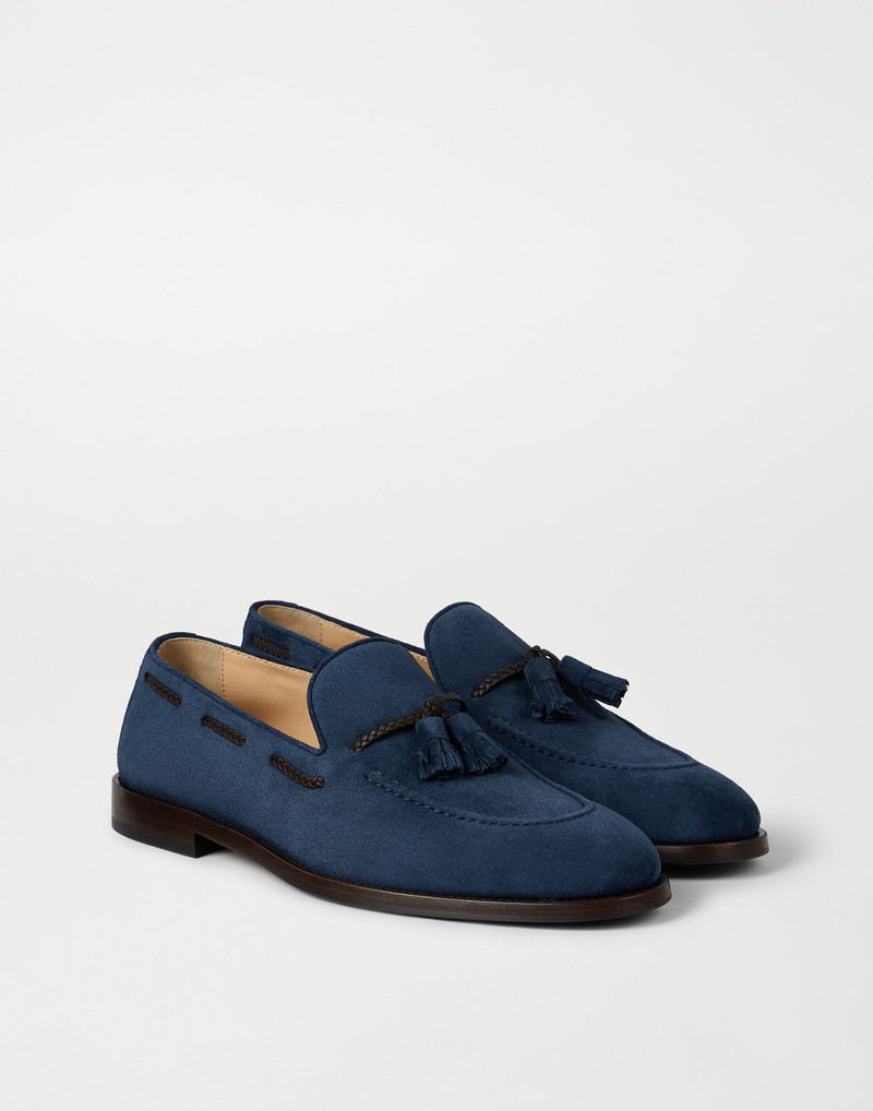 Suede loafers with tassels 2