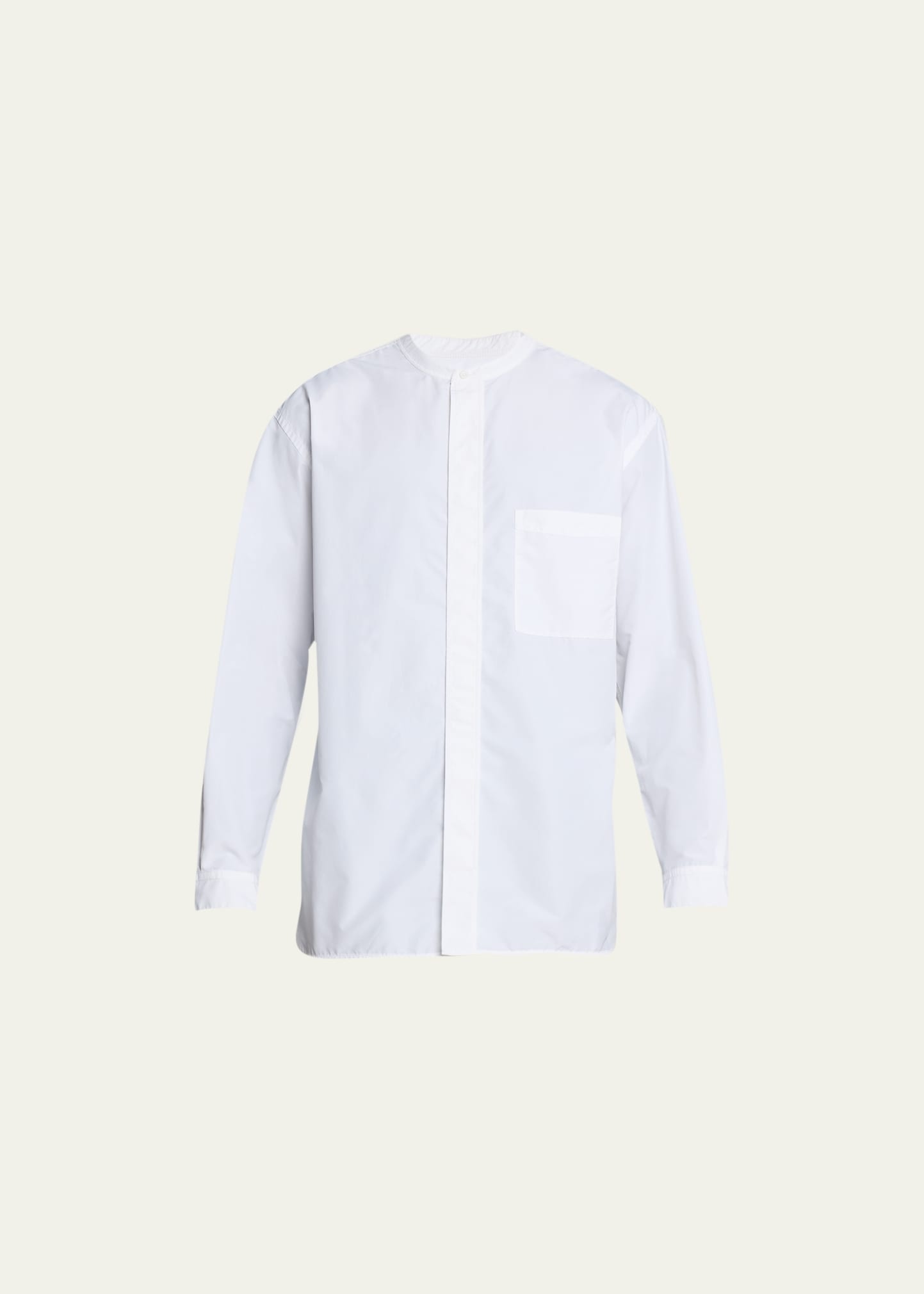 Men's Band-Collar Relaxed Sport Shirt - 1