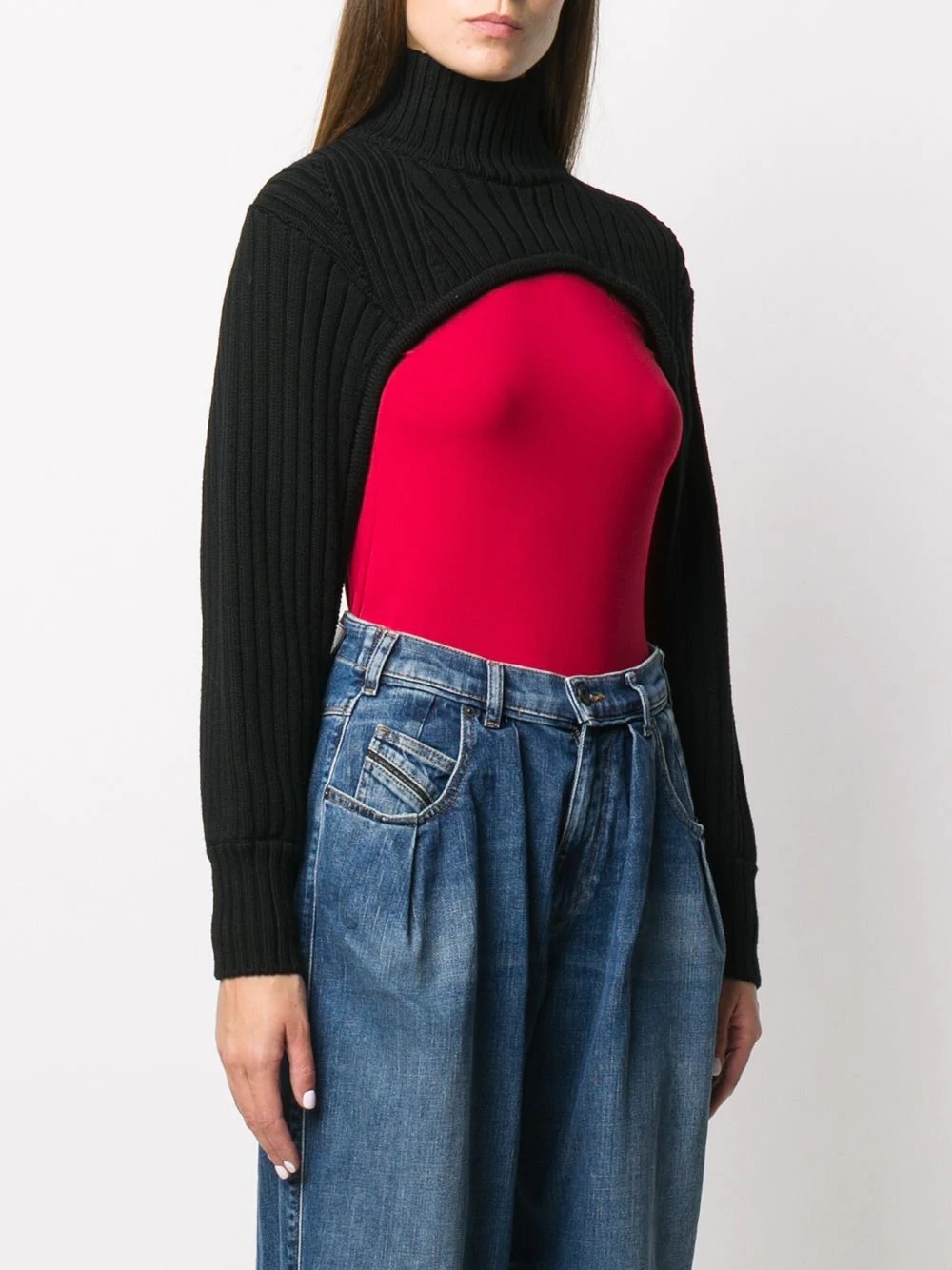 cropped virgin wool top - 3