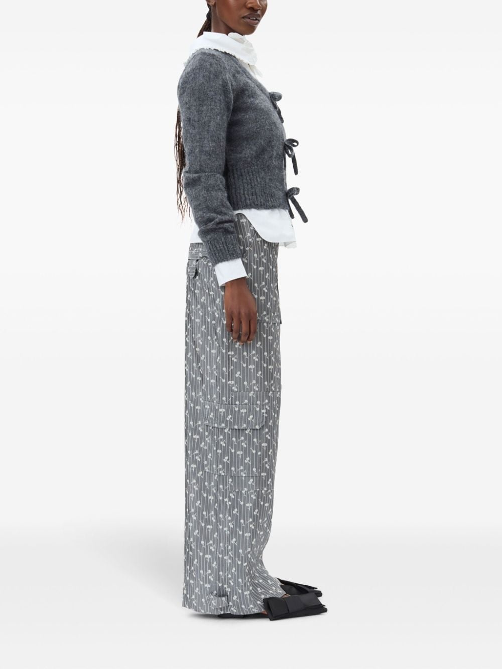 patterned-jacquard trousers - 3