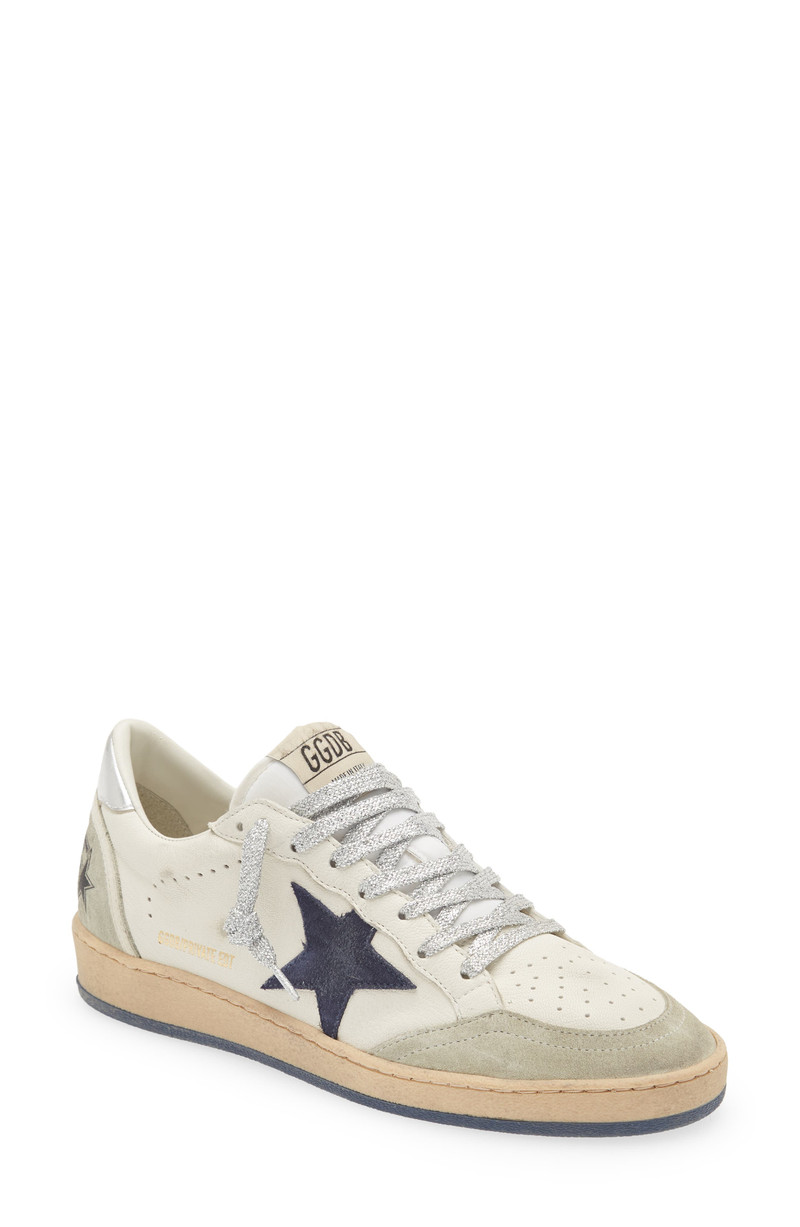 Golden Goose Ball Star Low Top Sneaker in White/Ice/Navy 1