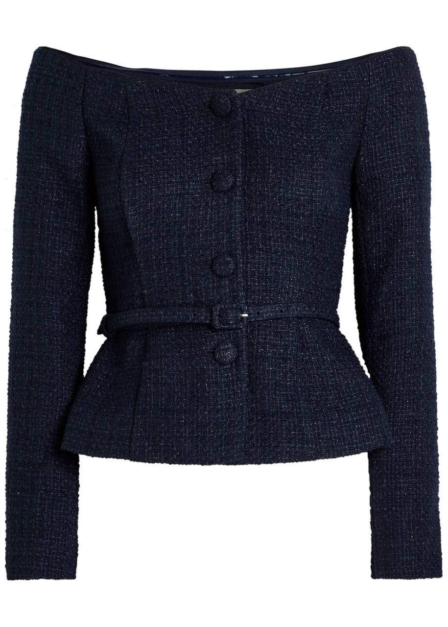 Roland Mouret Off-the-shoulder Bouclé top - 1