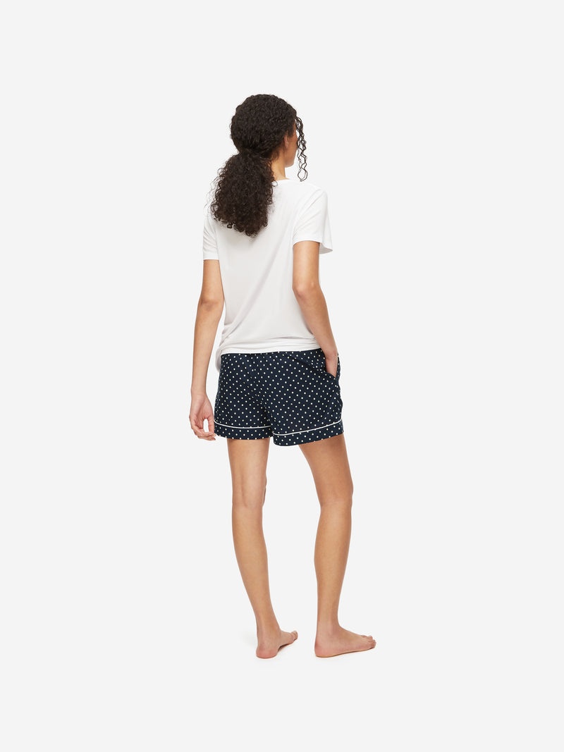 Women's Lounge Shorts Plaza 60 Cotton Batiste Navy - 4