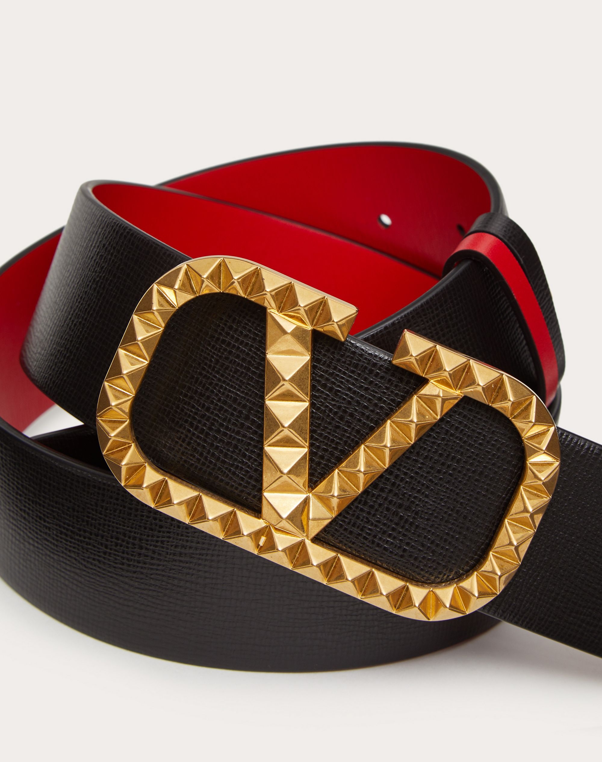 Shop Valentino Garavani Reversible Vlogo Signature Belt In Grainy