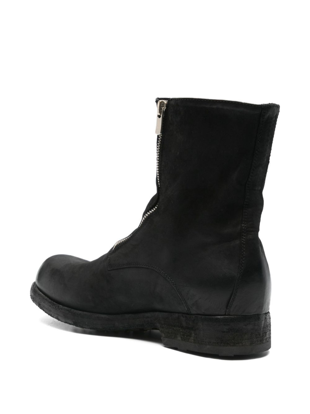 zip-detail leather boots - 3