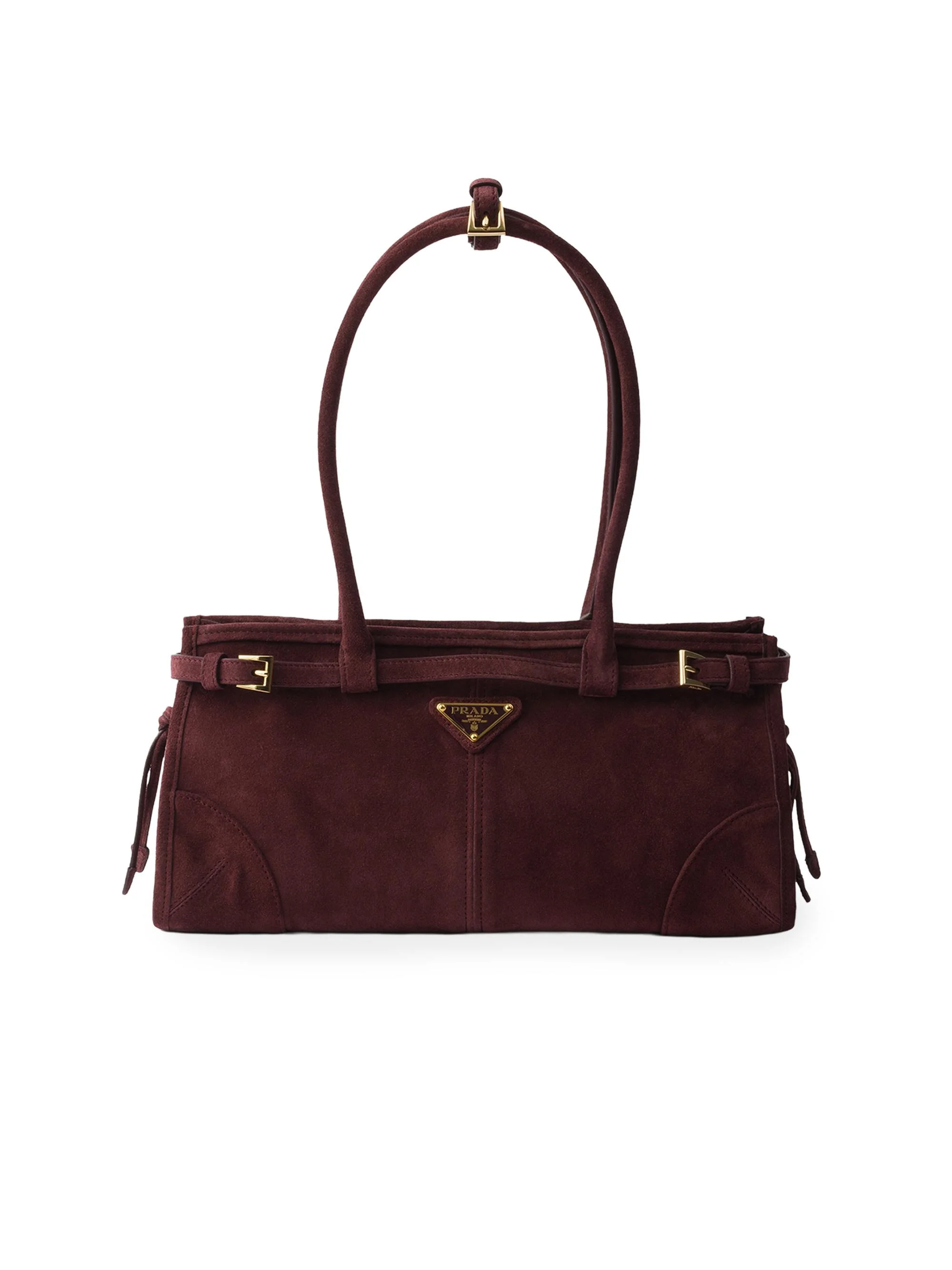Women's Bonnie Medium Suede Top Handle Bag - Dark Red - 1