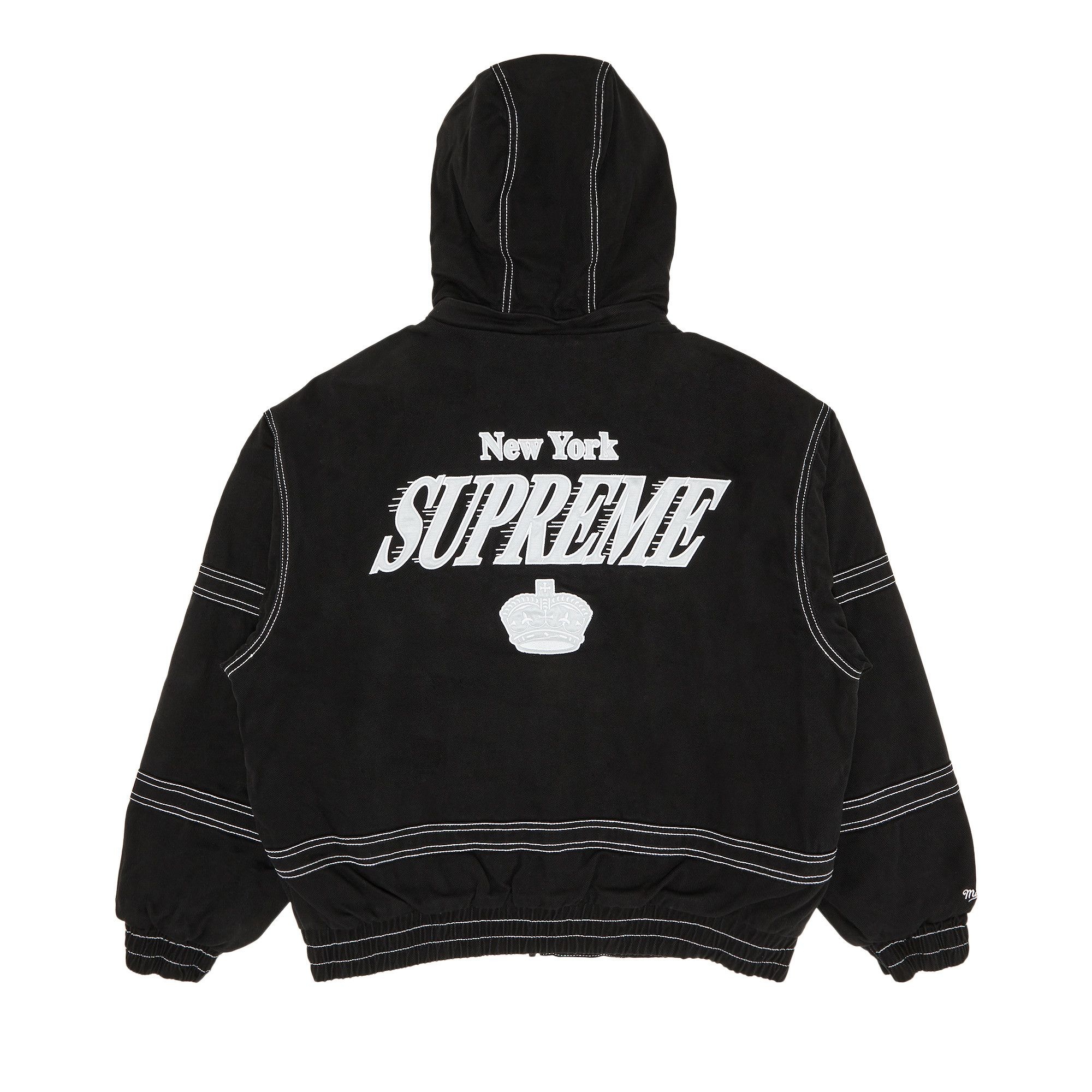 Supreme x Mitchell & Ness Twill Stadium Jacket 'Black' - 2