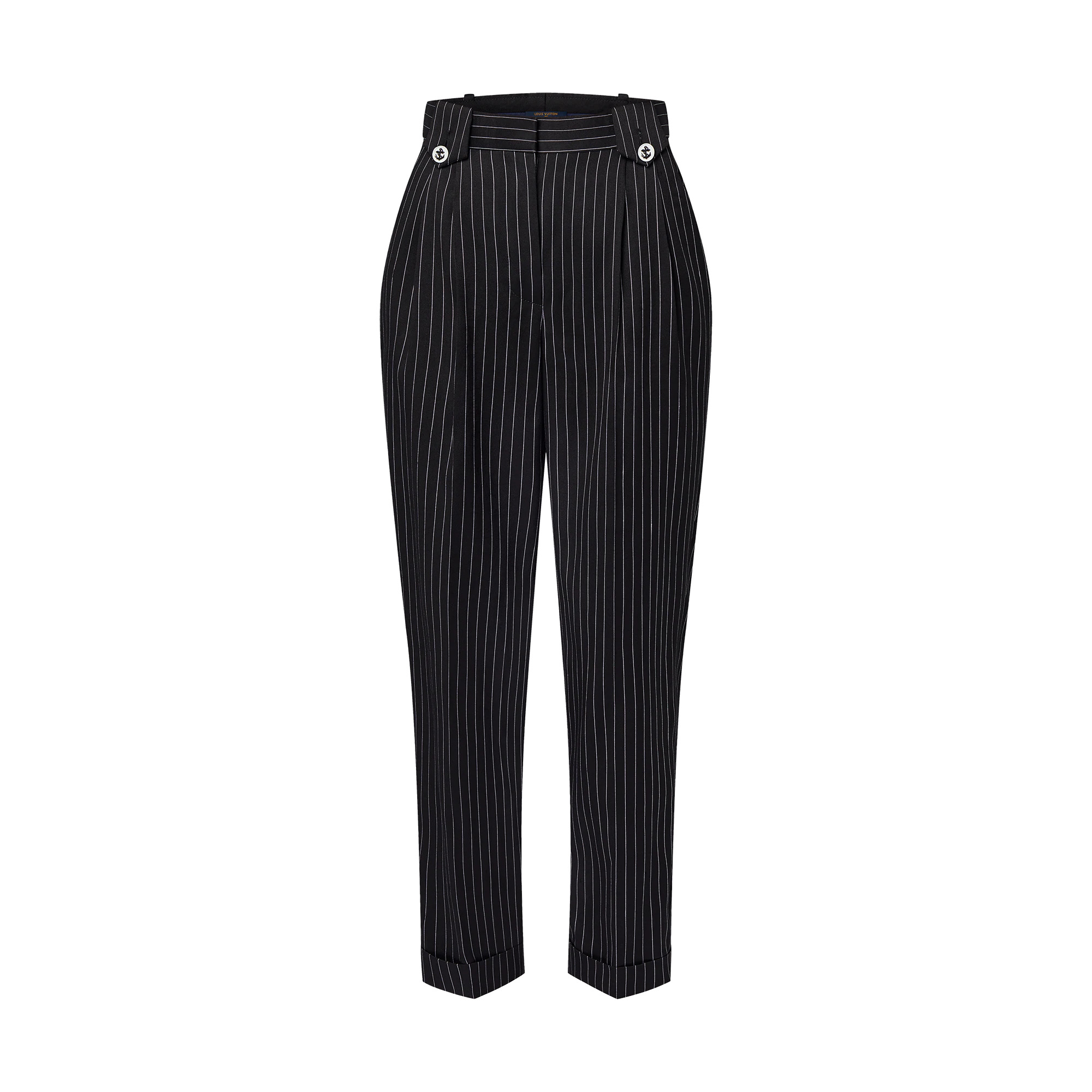 Tailored Pinstripe Carrot Pants - 1