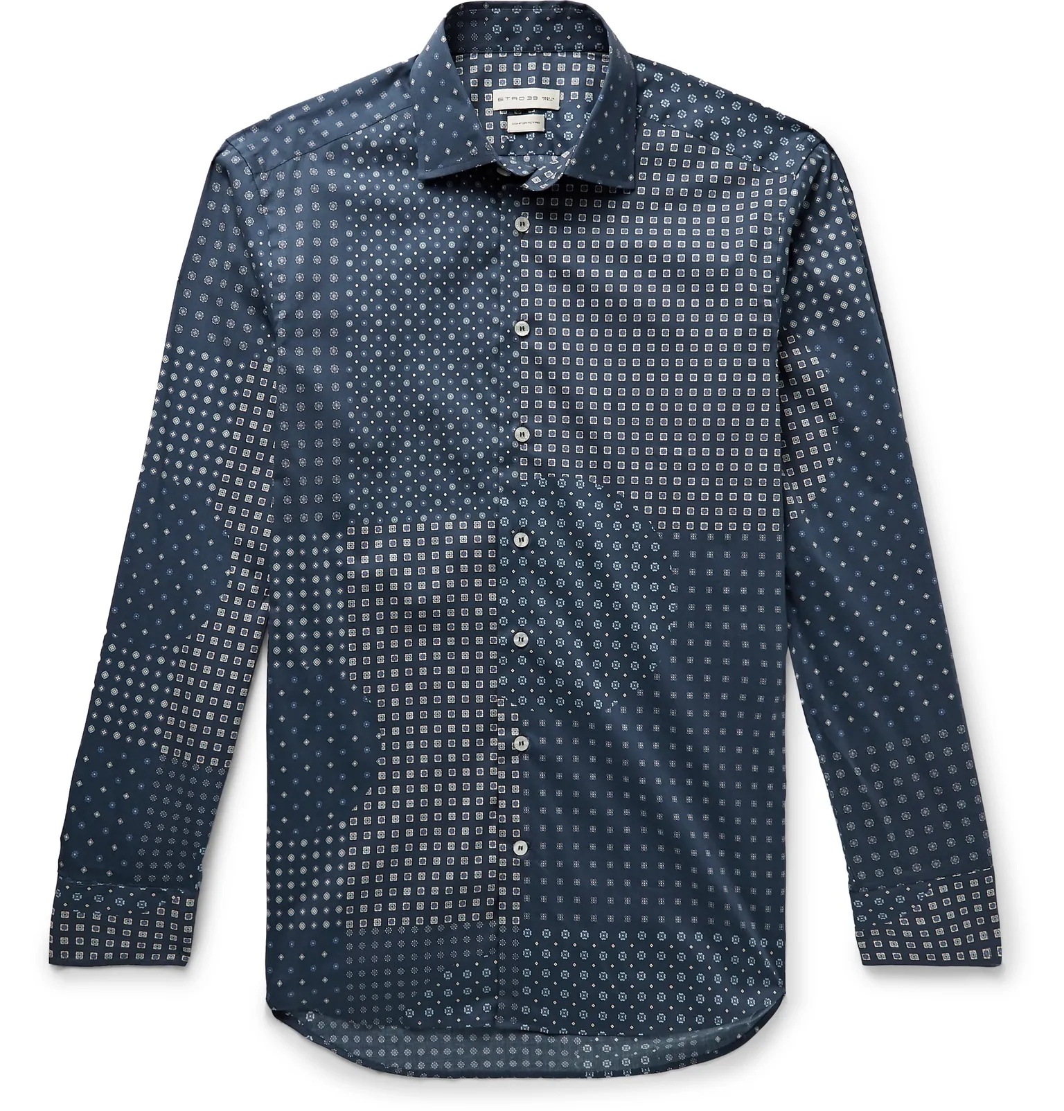 Slim-Fit Printed Cotton-Blend Shirt - 1