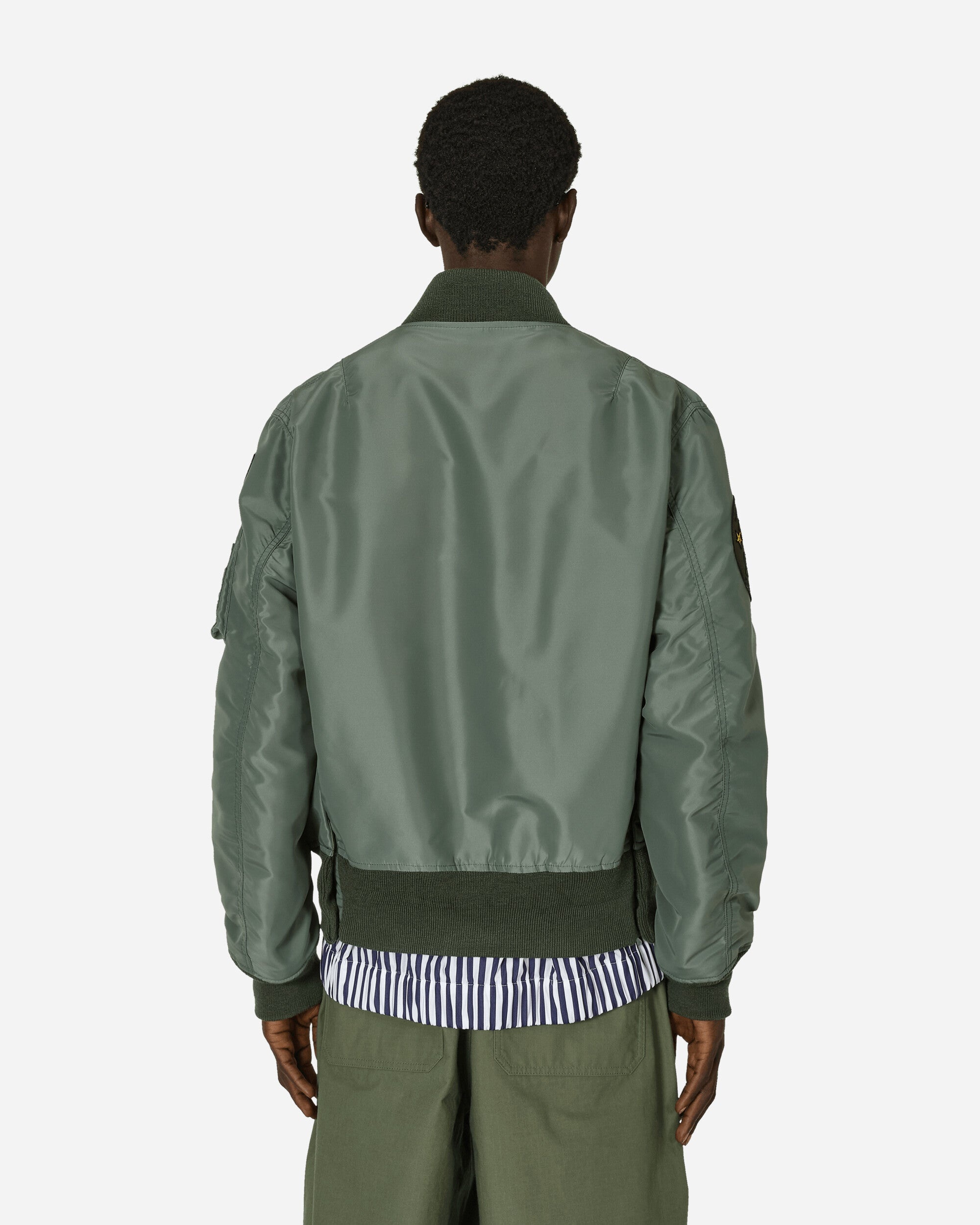 Gonz Nylon Twill Bomber Jacket Khaki - 3