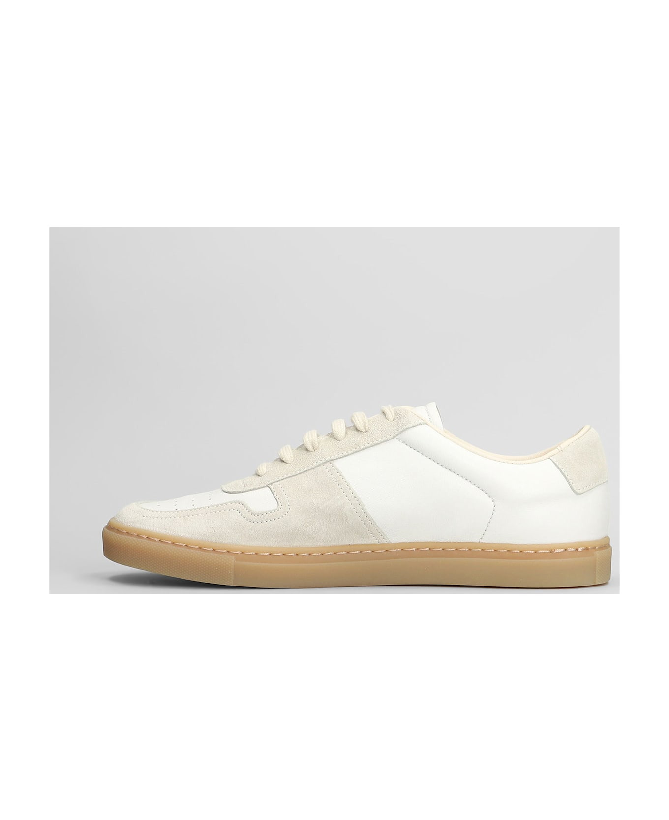 Bball Slim Sneakers In White Suede And Leather - 3