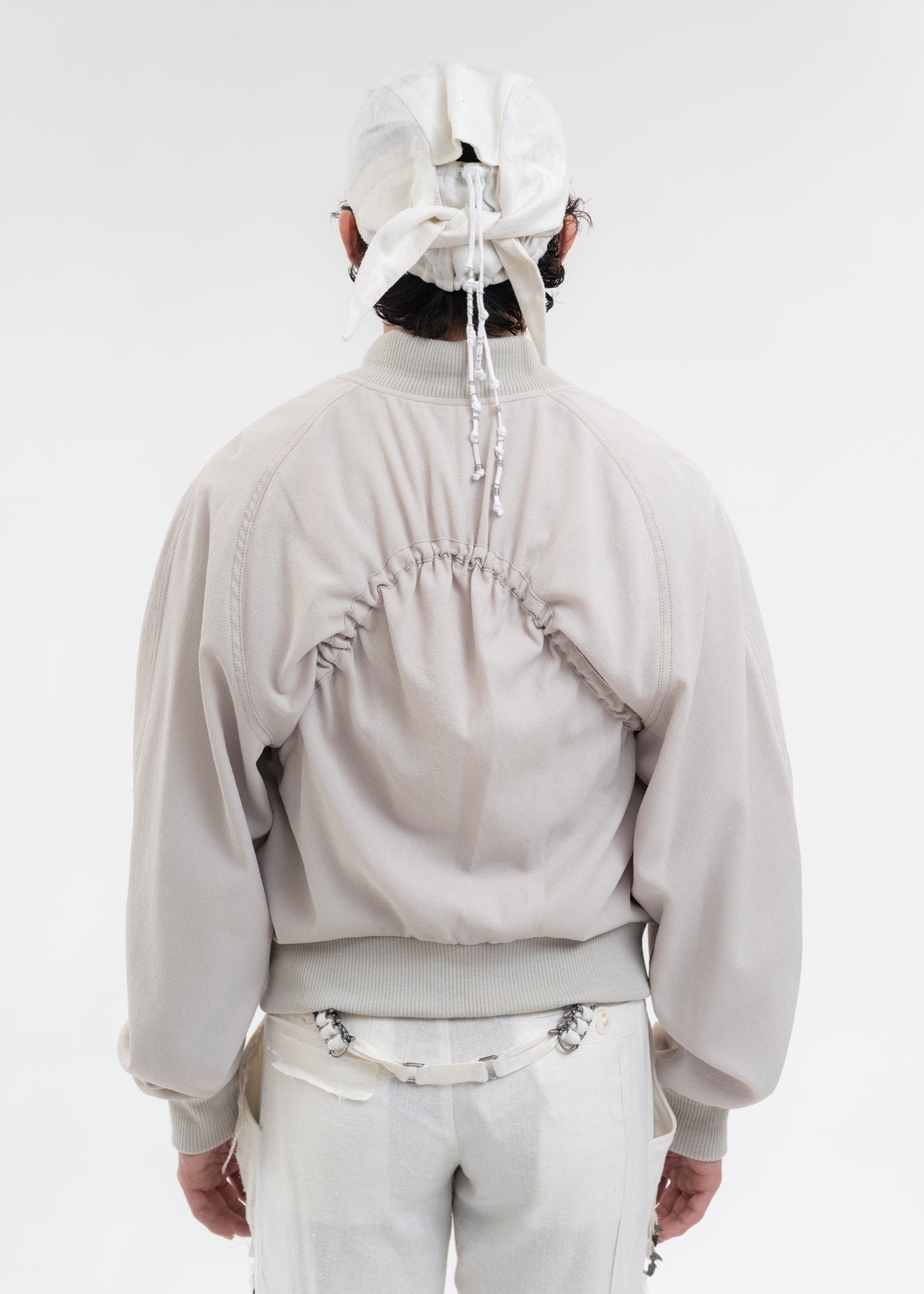 LIGHT GREY REVERSIBLE BOMBER JACKET - 5